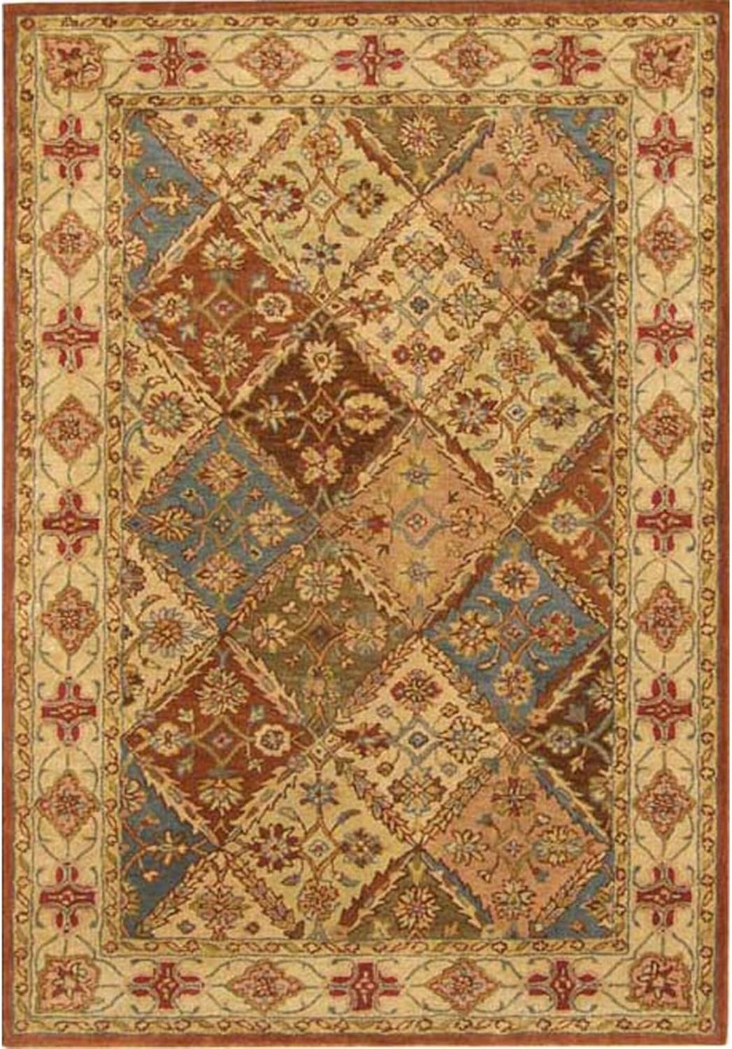 SAFAVIEH Heritage Abbey Traditional Wool Area Rug, Beige, 6' x 9'