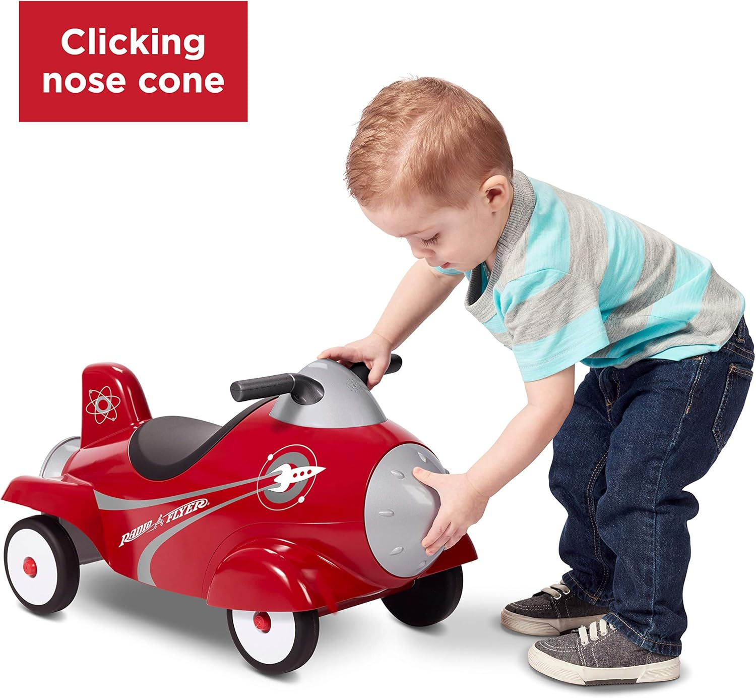 Radio Flyer Retro Rocket Ride-On with Lights, Sounds and Under-Seat Storage, for 1 - 3 years, 1 Unit