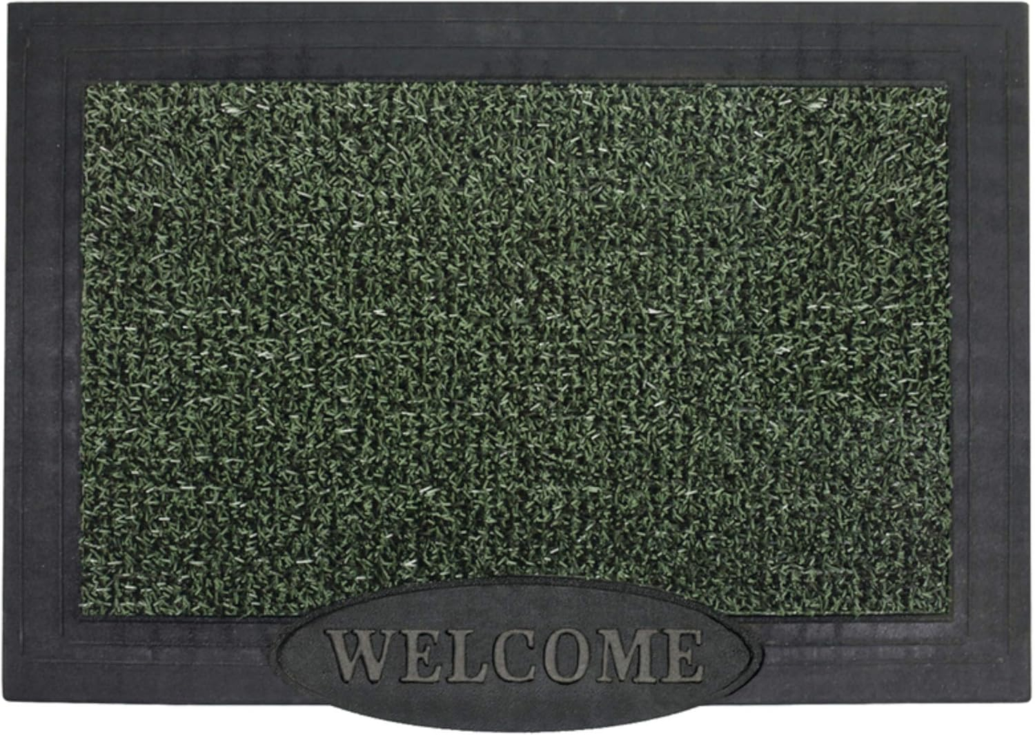 GrassWorx Clean Machine Big Welcome Doormat, 24" x 36", Evergreen (10372051)