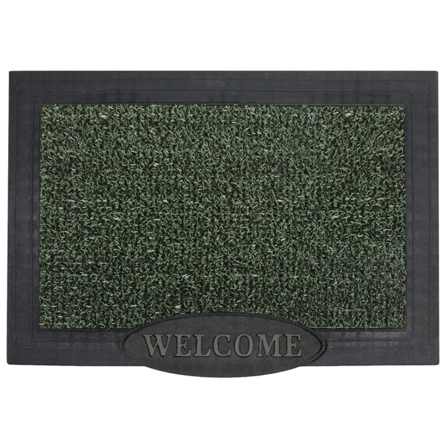 GrassWorx Clean Machine Big Welcome Doormat, 24" x 36", Evergreen (10372051)