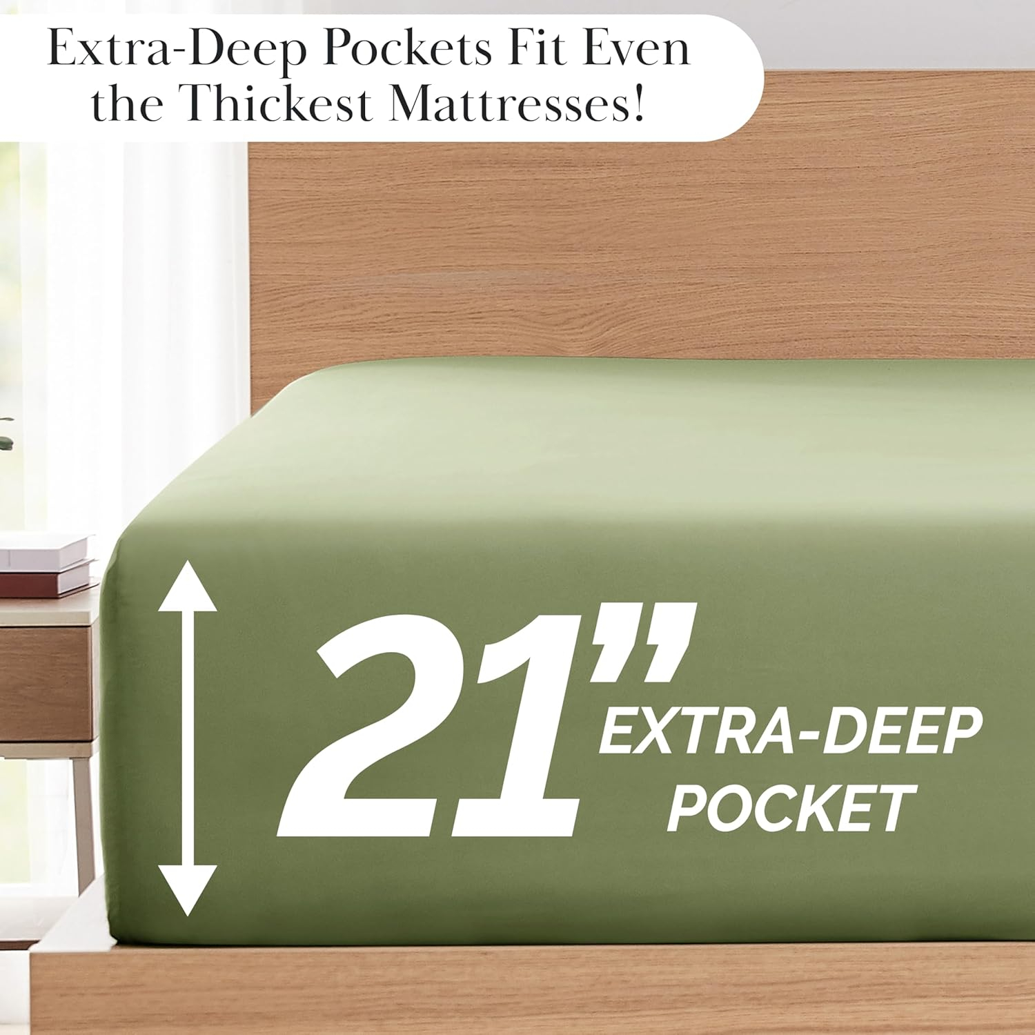 Sage Green Queen Microfiber Deep Pocket Sheet Set