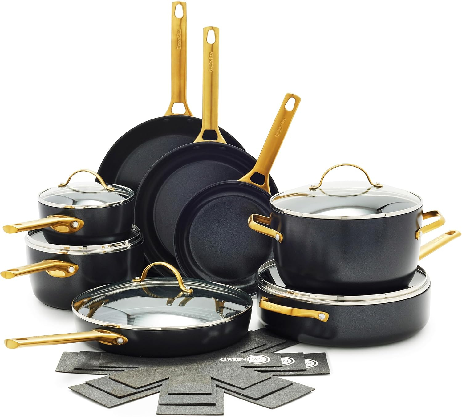 GreenPan GreenPan Reserve Black Healthy Ceramic Nonstick 16-piece Cookware Set