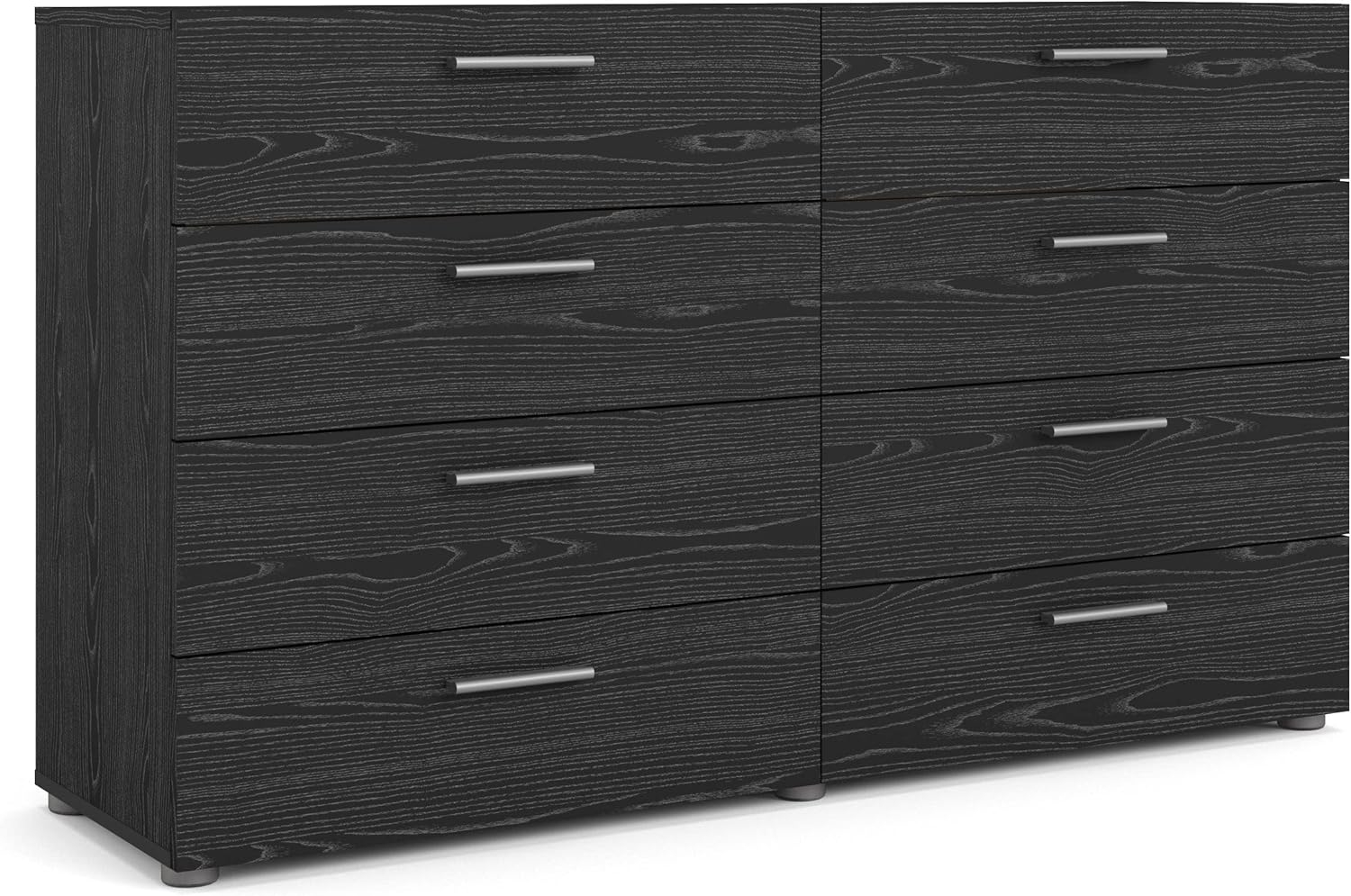 Tvilum Loft 8 Drawer Double Dresser for Adults, Black Woodgrain