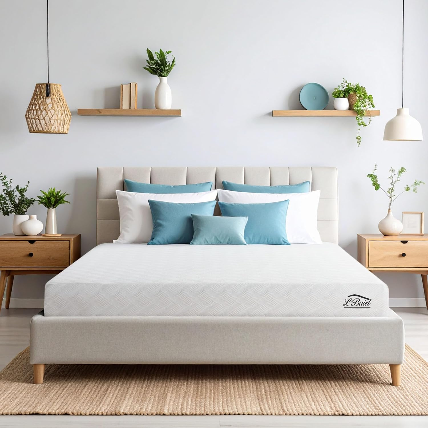 L’Baiet 12” Gel Memory Foam Mattress, Full Size / Bed in a Box / Medium Firm / Breathable Cooling-Gel Comfort Technology / Pressure Relief / Comfy Support / Soft Fabric Cover / CertiPUR-US Certified