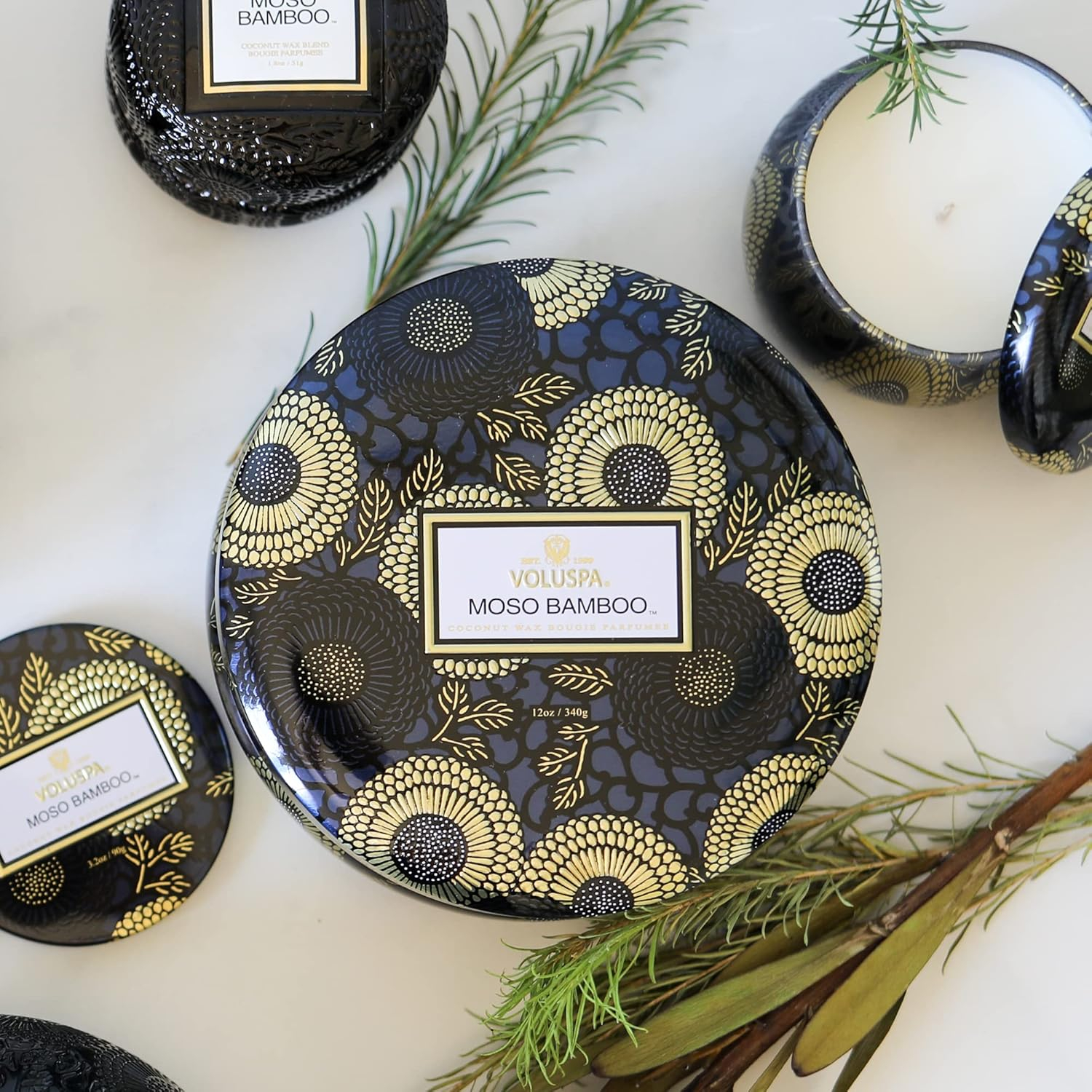 3 Wick Tin Candle - Moso Bamboo by Voluspa for Unisex - 12 oz Candle