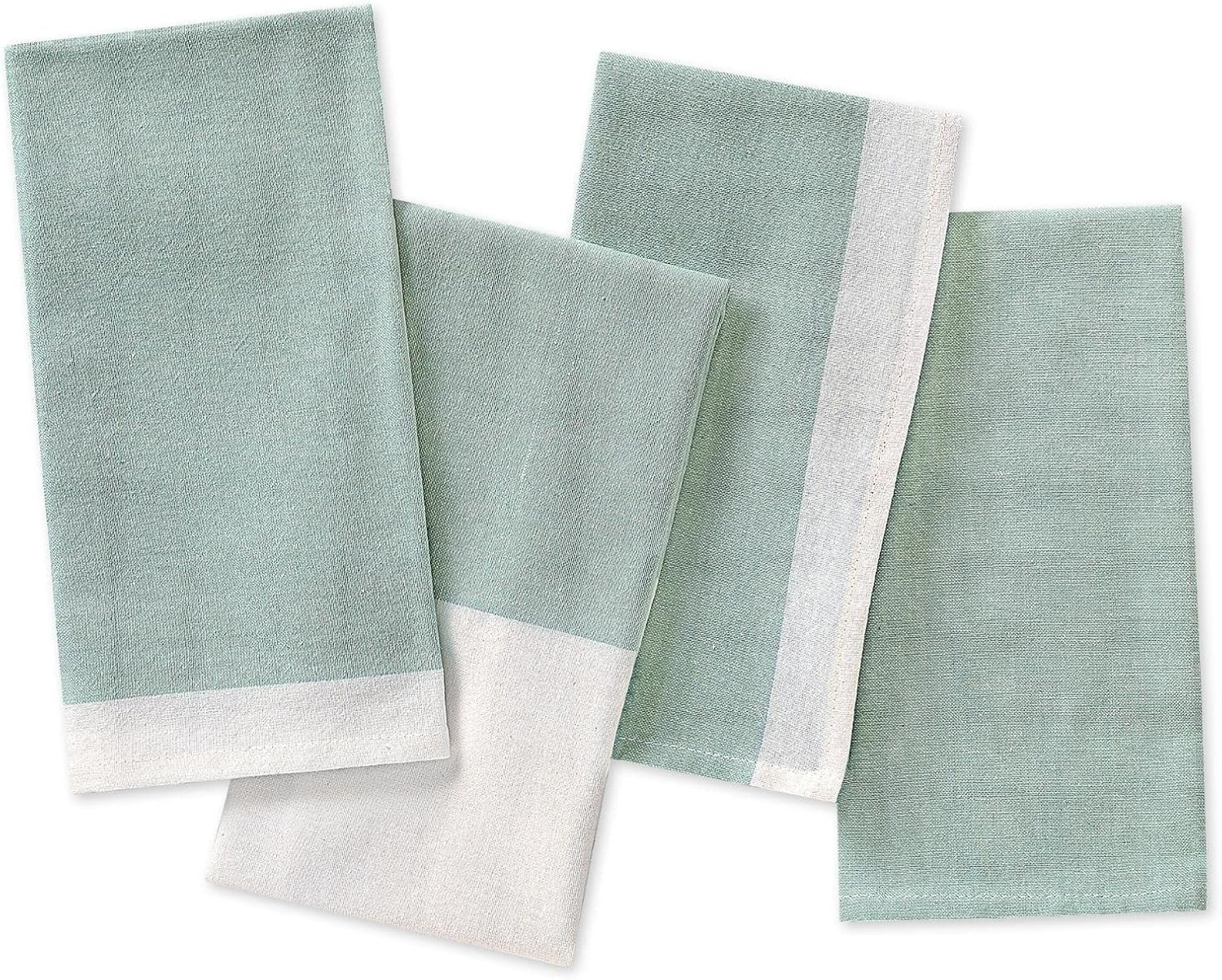Folkulture Cloth Napkins | (20x20) Set of 4 Cotton Table Napkin Cloth Washable and Soft for Farmhouse Style Decorations | Durable - Reusable, Boho Dinner Napkins Cloth for Dining Room (Misty Green)