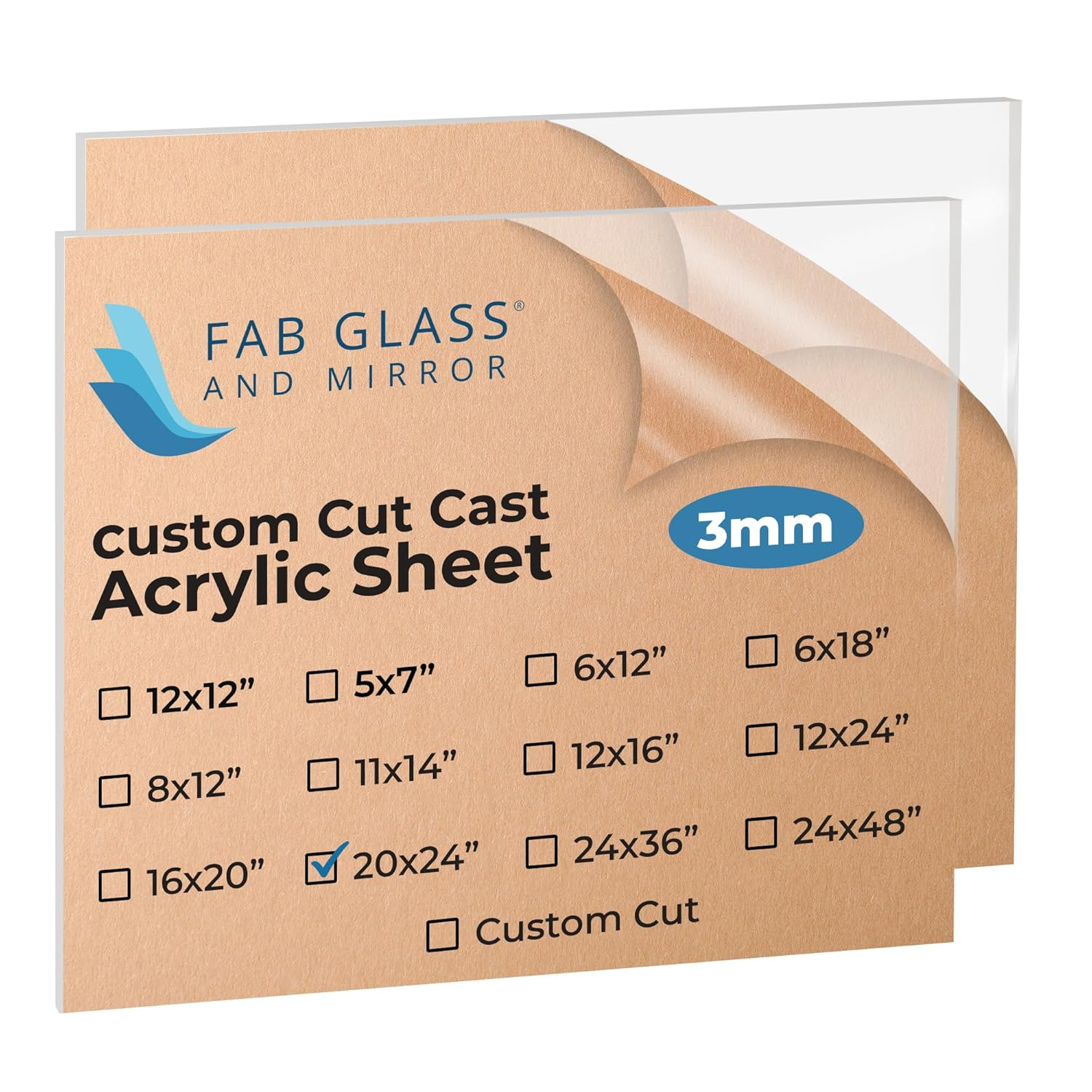 Fab Glass and Mirror Acrylic Sheet (Set of 2)