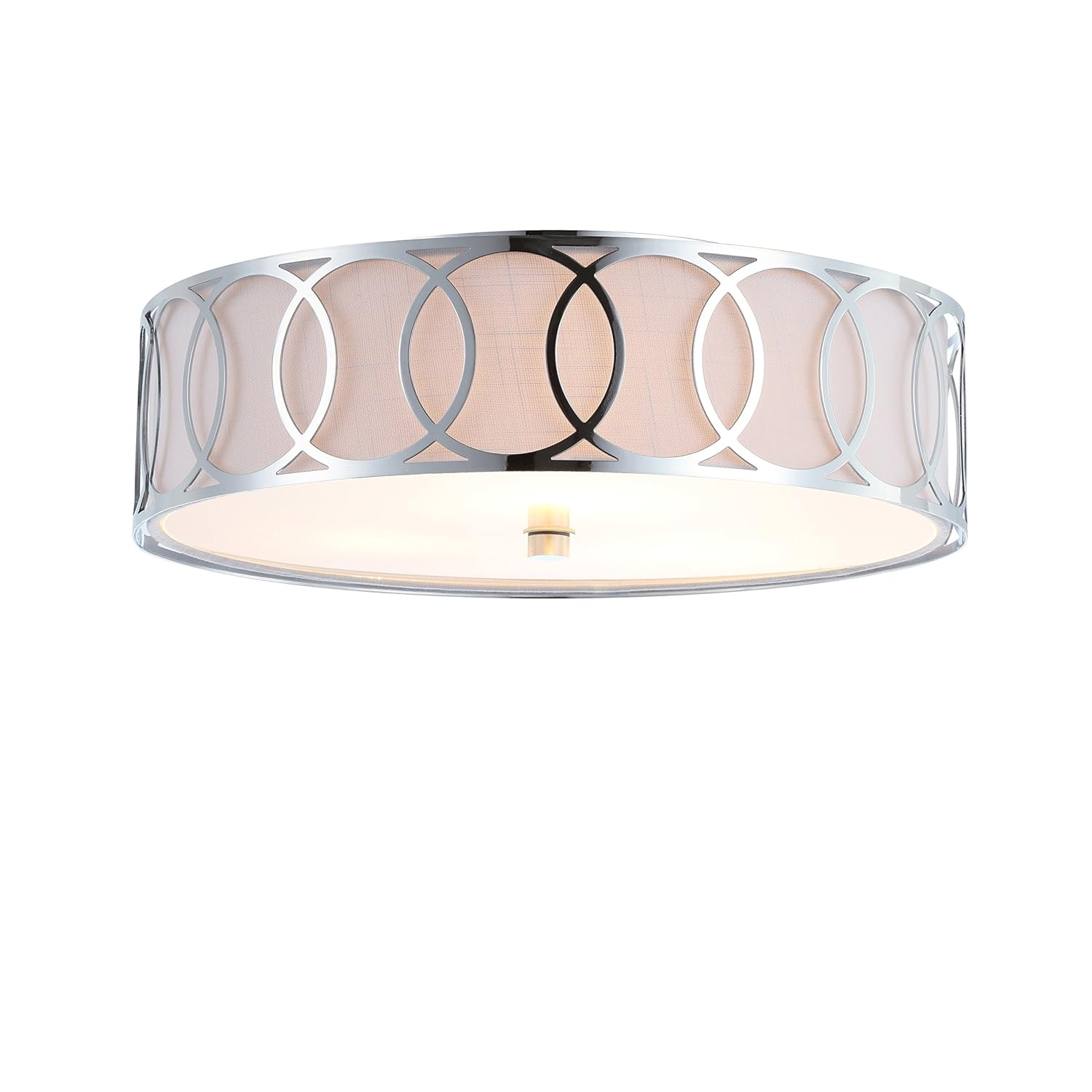 Aubrey 3-Light 15.5" Metal LED Flush Mount, Chrome