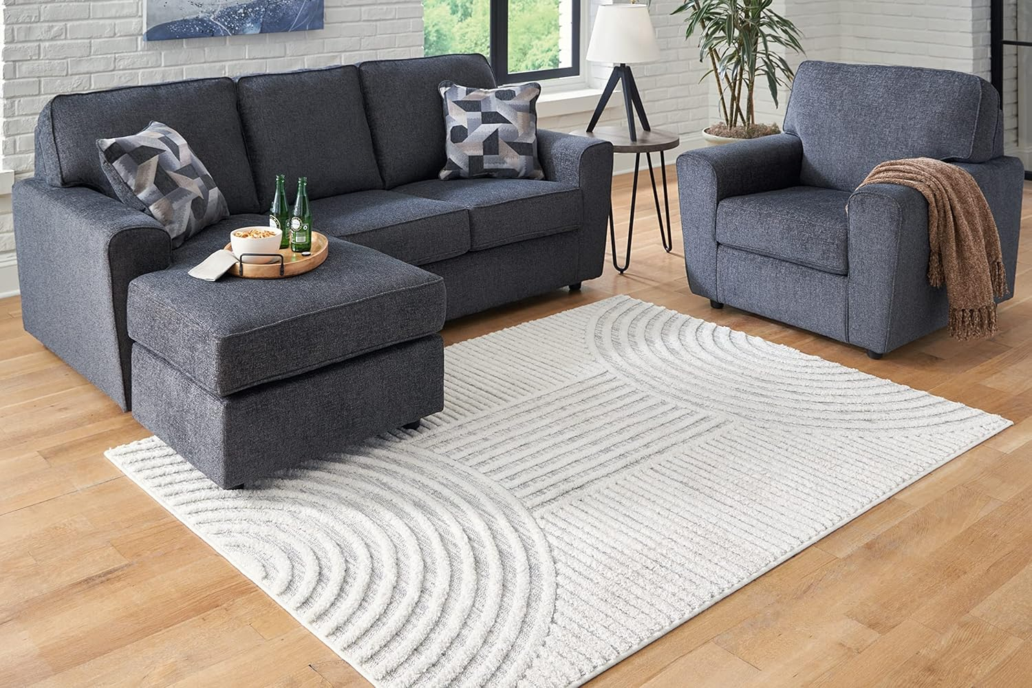 Signature Design by Ashley Contemporary Lambworth 5'3" x 7' Rug  Gray/Cream