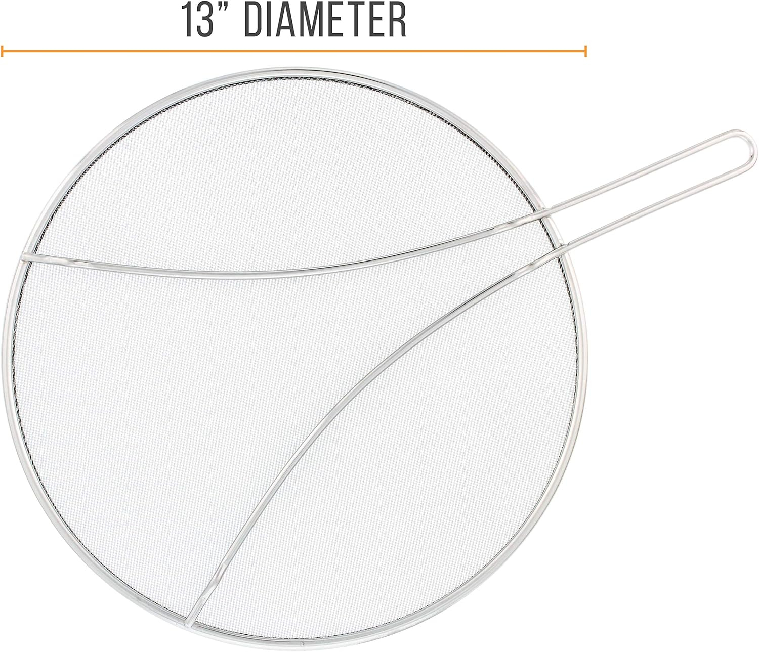U.S. Kitchen Supply 13" Stainless Steel Fine Mesh Splatter Screen with Resting Feet