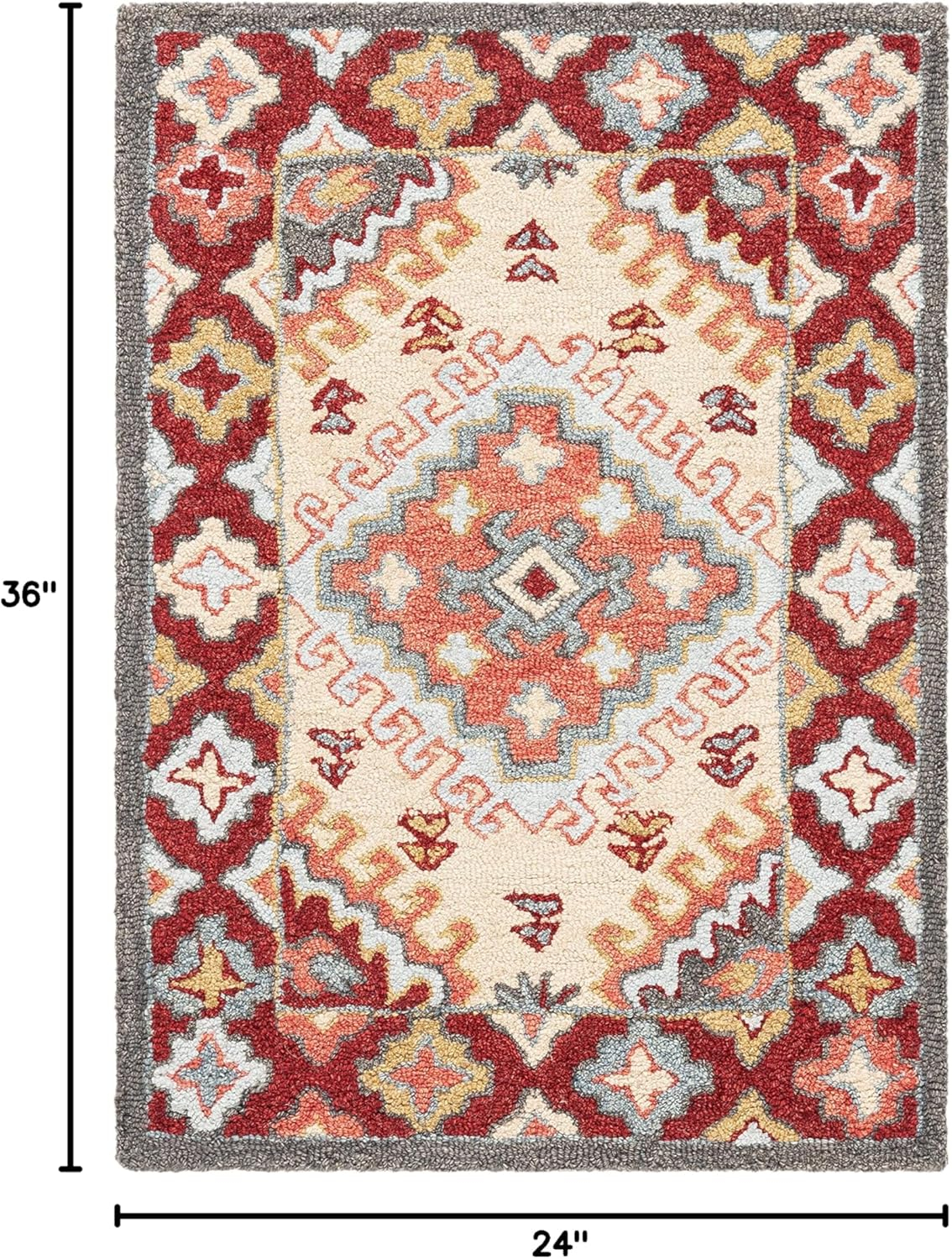 Handmade Red Wool 9' x 12' Tufted Rectangular Rug