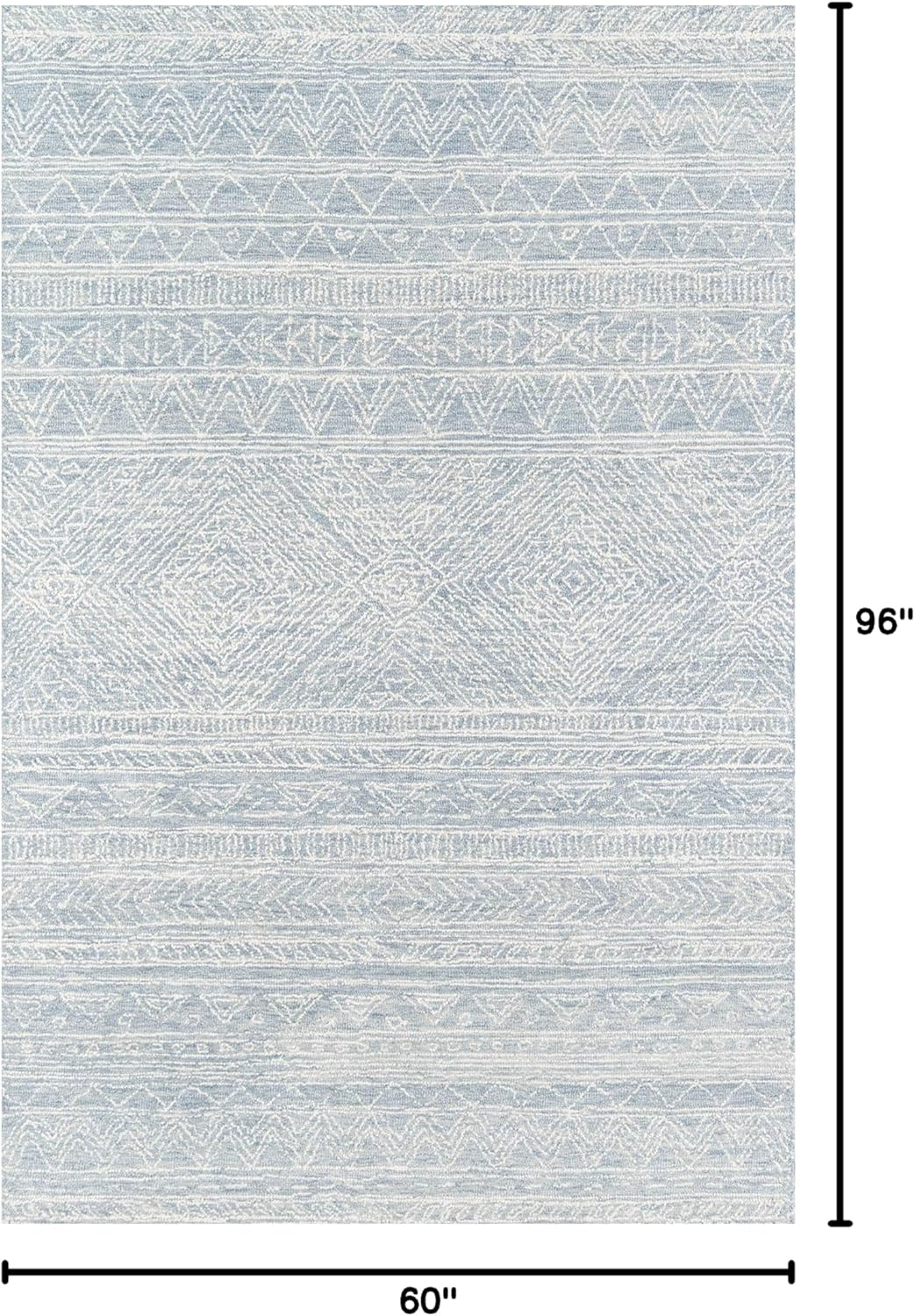 Momeni Contemporary Rectangle Area Rug, Light Blue, 5' X 8'
