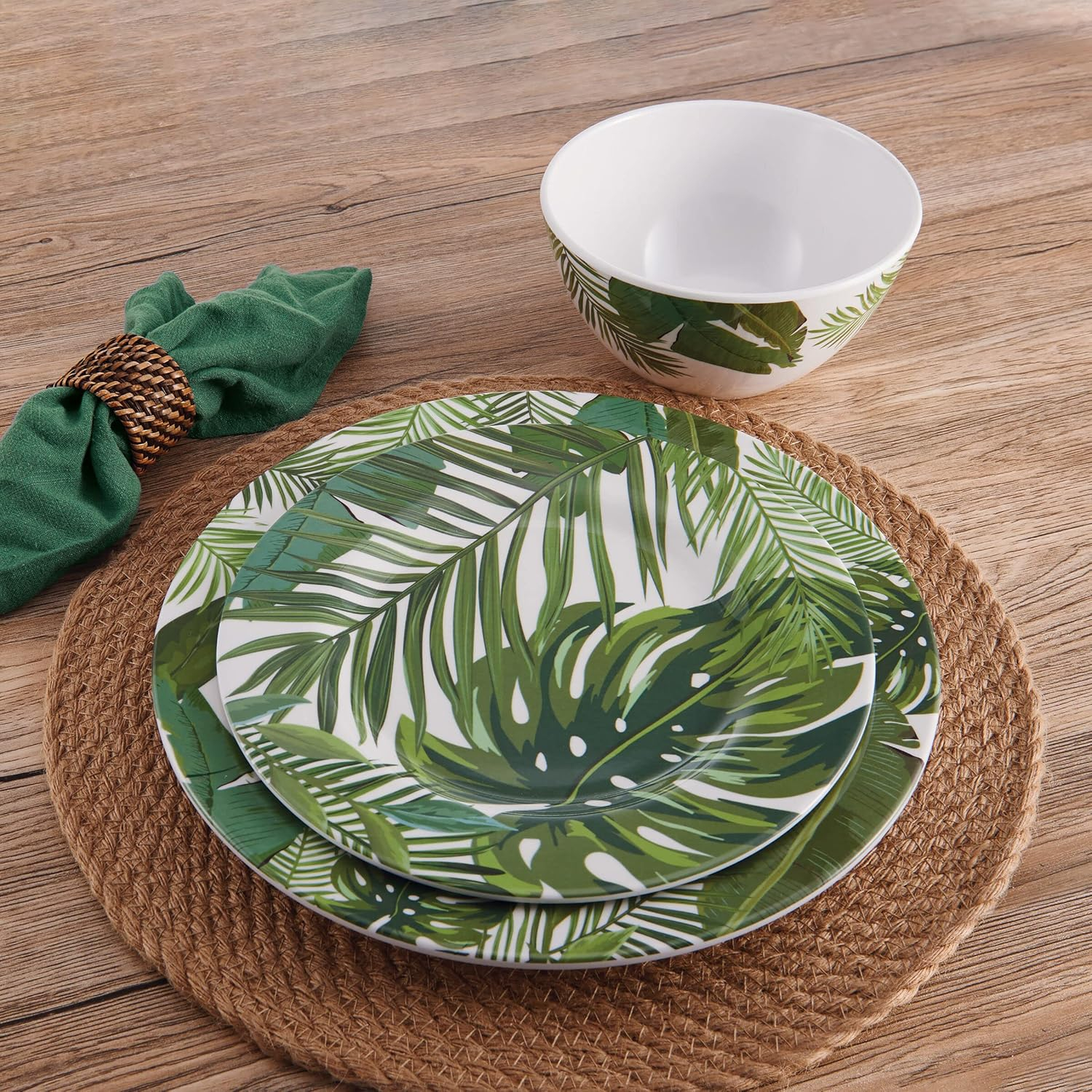 Fitz and Floyd Tropical Fun Melamine 12 Piece Set, Service for 4