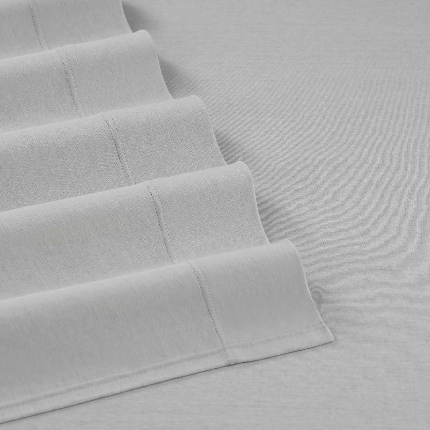Vellux 4-Pc. Full Solid Jersey Knit Sheets - Cotton Blend, Deep Pocket, Ultra Soft, Grey