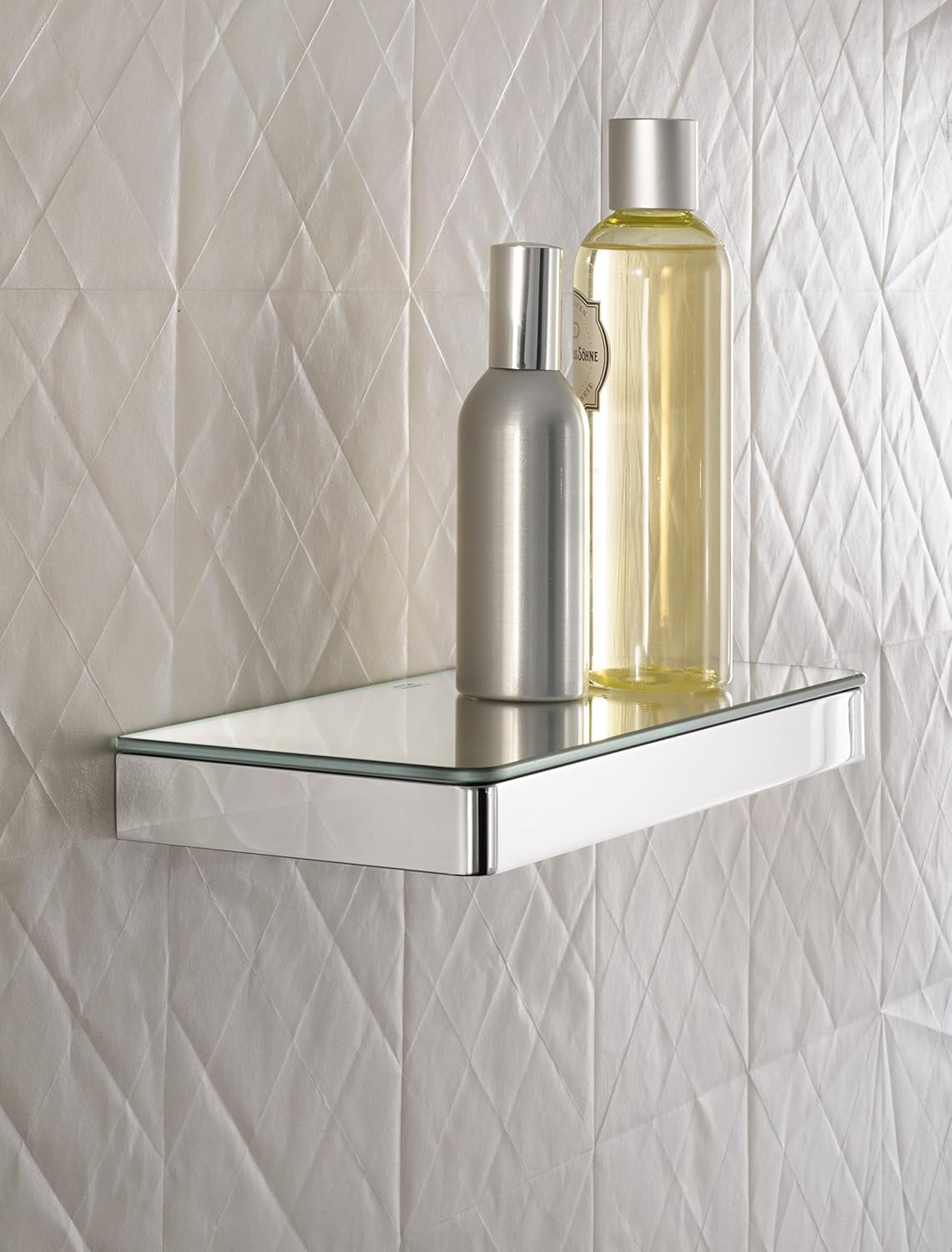 Modern Brushed Nickel Wall Mount Bathroom Shelf