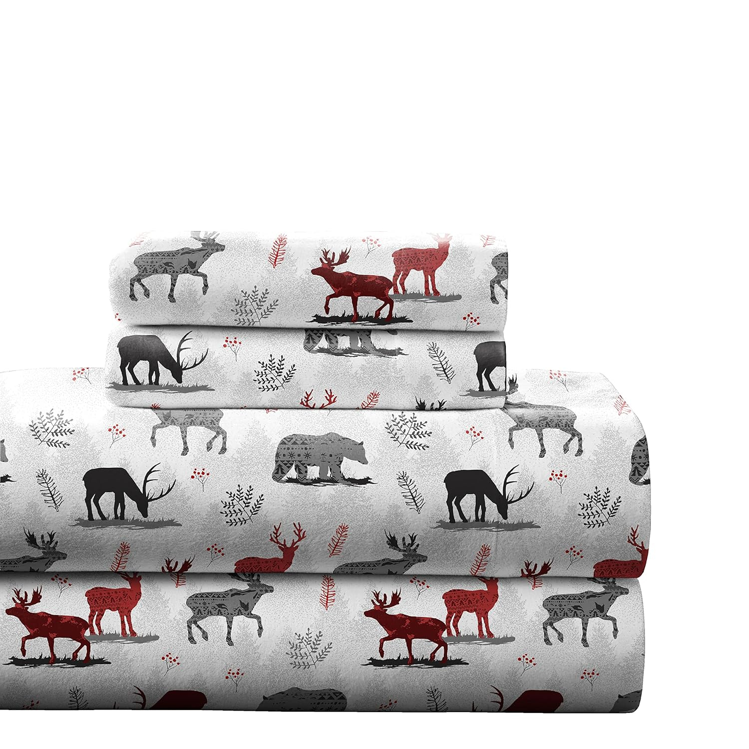 Pointehaven 180 GSM Cotton Flannel Sheet Set - Twin, Northwoods