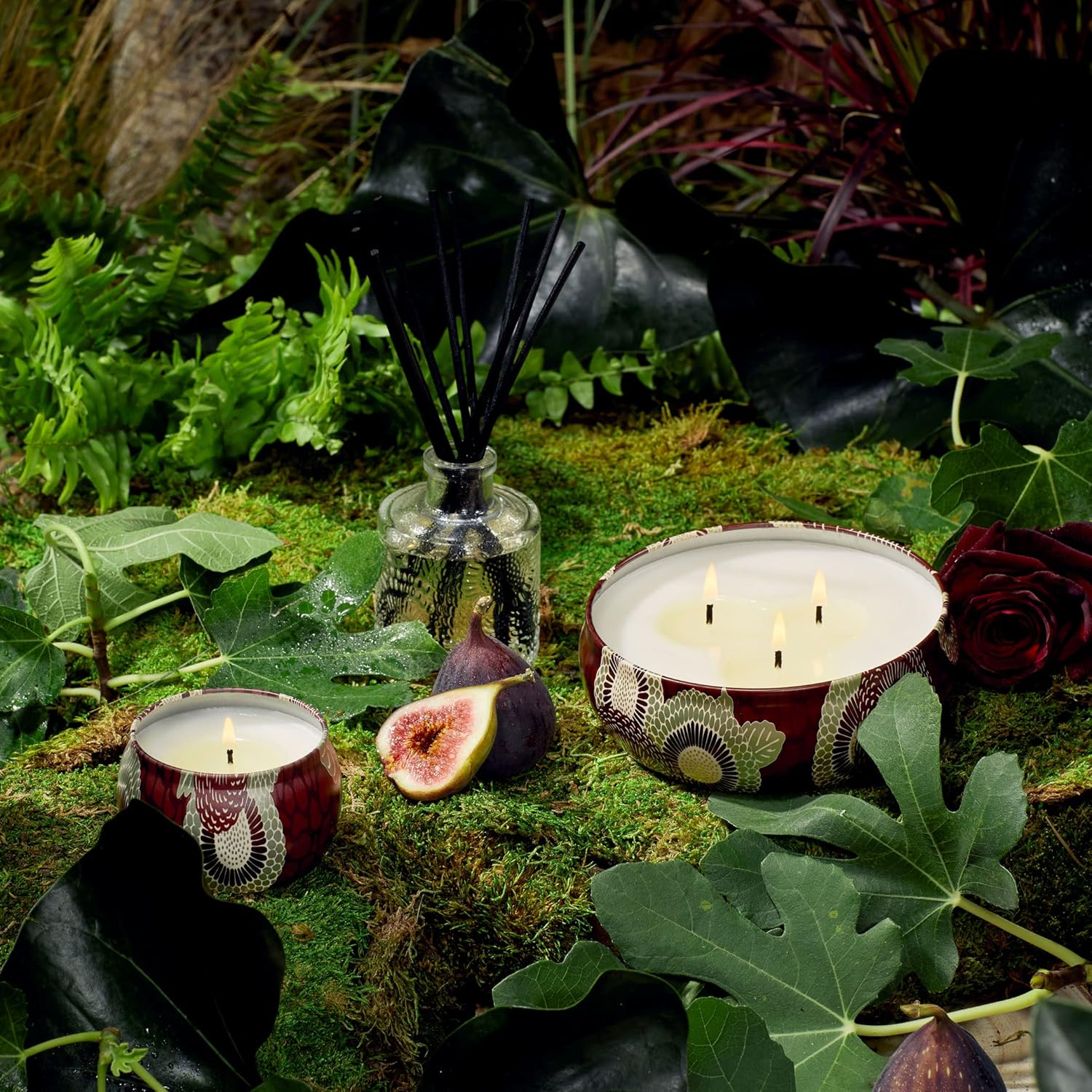 Voluspa 271576 12 oz 3 Wick Decorative Tin Candle - Forbidden Fig
