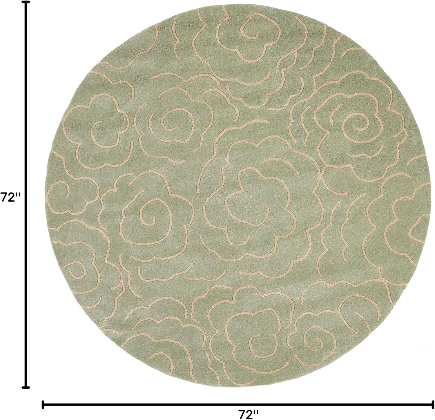 Safavieh Soho Obris 6 x 6 (ft) Tufted Wool Soft Blue/Ivory Round Indoor Abstract Area rug