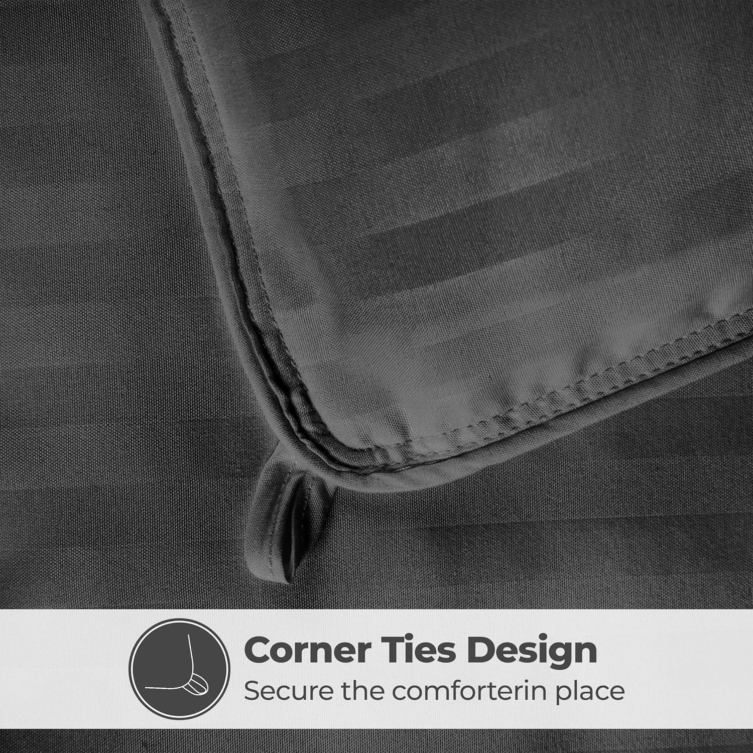 Superior Striped Down Alternative Comforter, Twin/ Twin XL, Charcoal