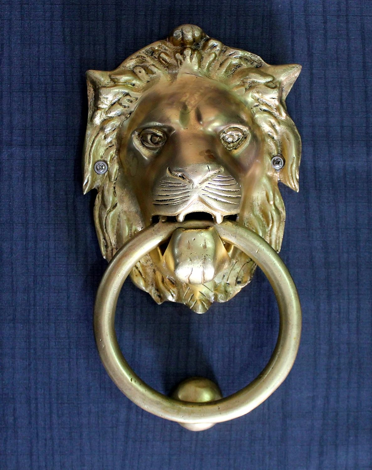 eSplanade - Lion Face Door Knocker Gate Knocker Door Pulls | Decorative Door Accessories - Home Decor | Brass - 6" Inches