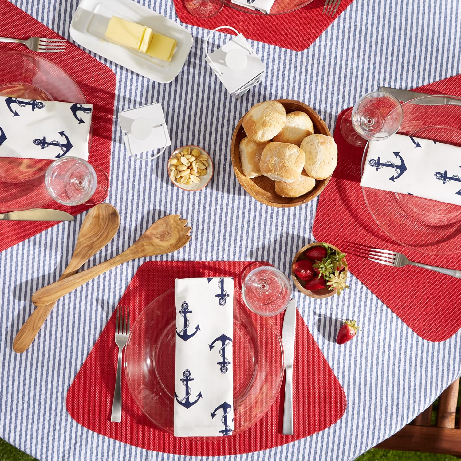 Tango Red Solid Wedge Table Placemat (Set of 6)