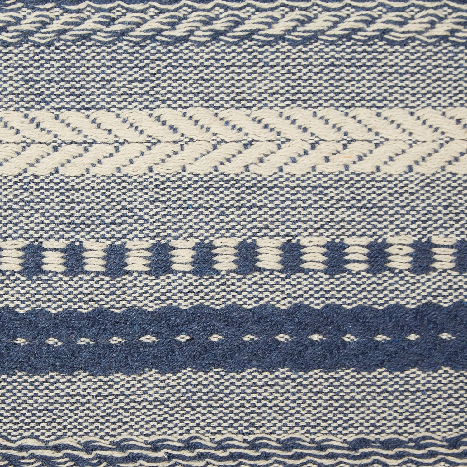 French Blue Braided Stripe Table Runner 15x72