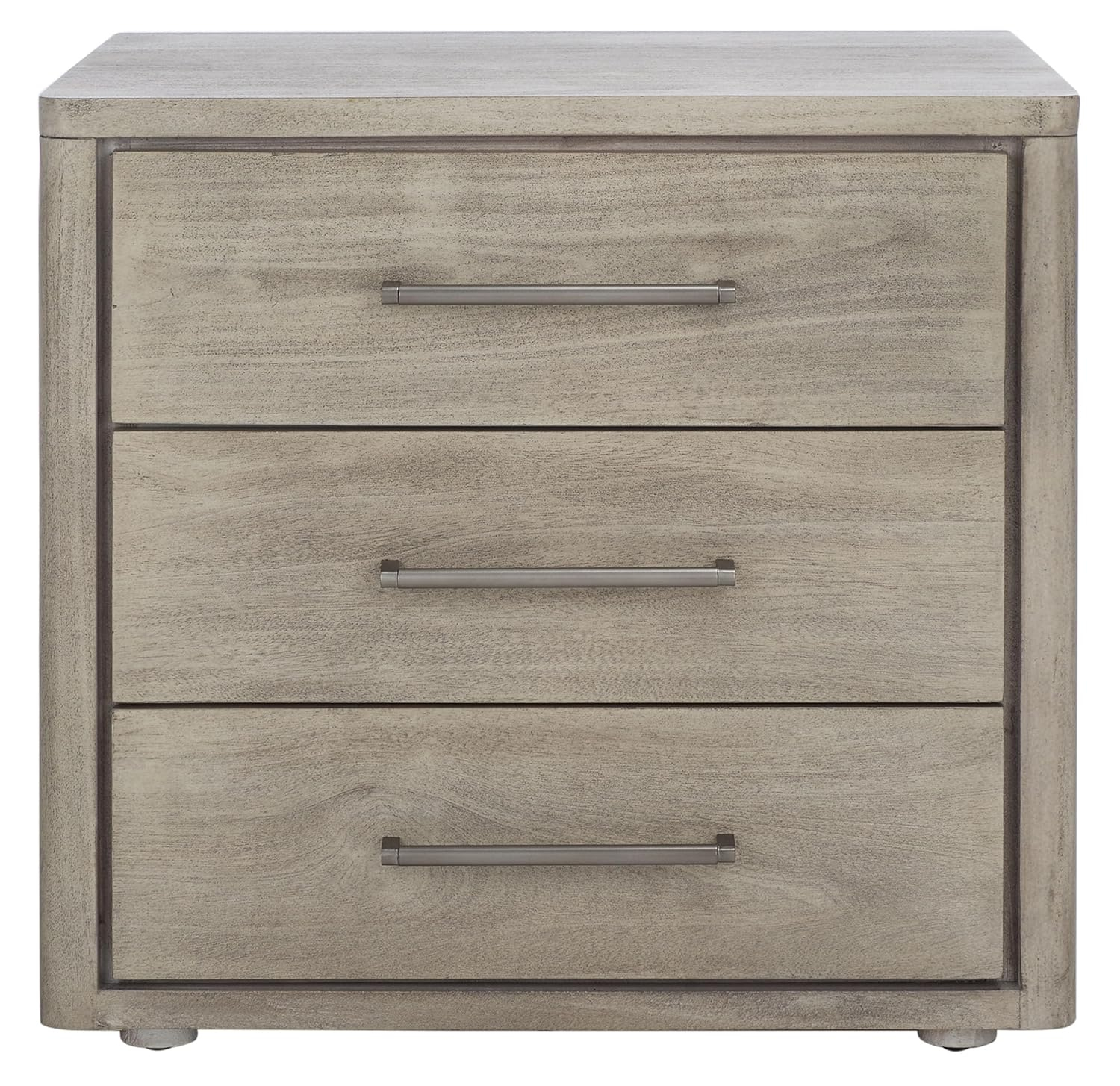 SAFAVIEH Light Grey Fully Assembled Couture Home Collection Rosey 3-Drawer Wood Nightstand