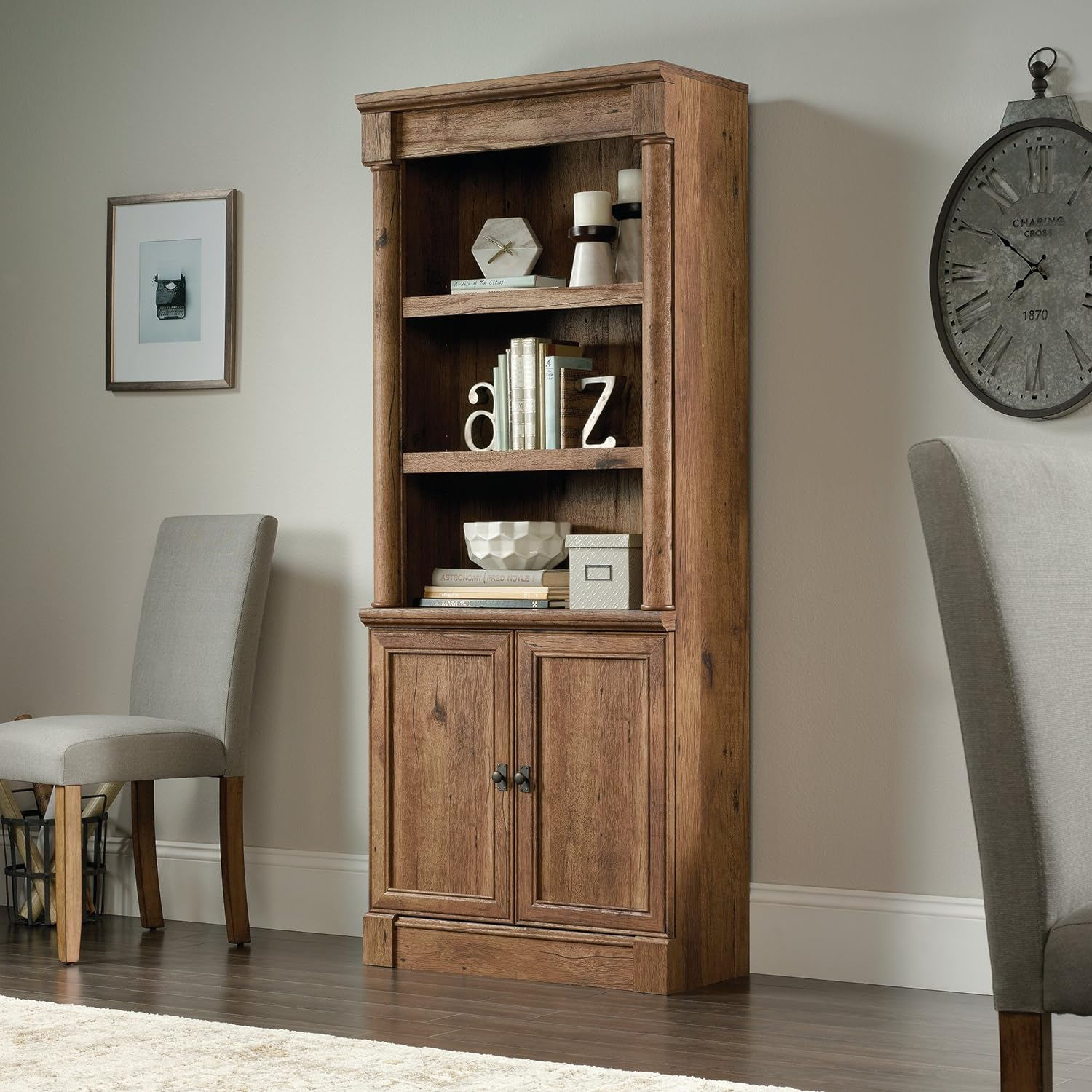 Sauder Palladia 3-Shelf Bookcase, Vintage Oak Finish