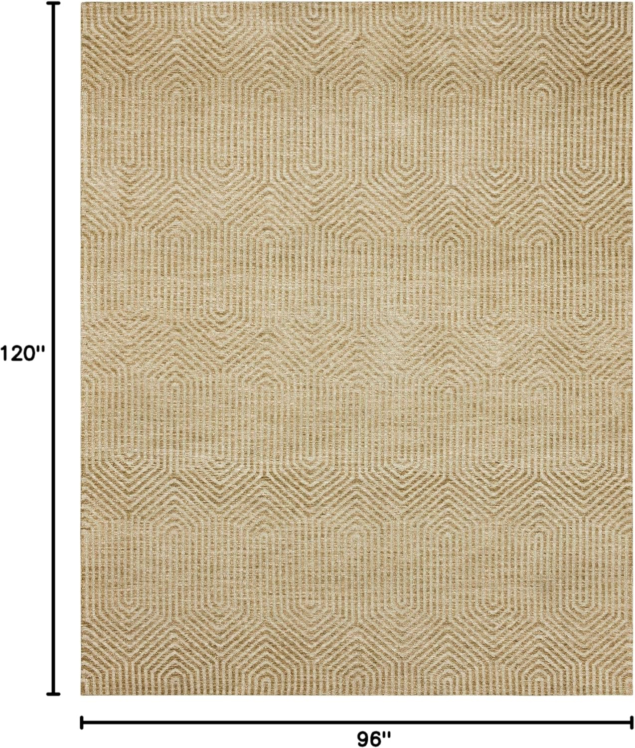 Scott Living by Drew & Jonathan Lost City Modern Geometric Stripe Khaki 8' x 10' Area Rug Perfect for Living Room, Dining Room, Office