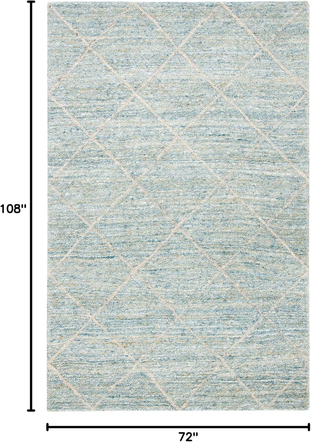 SAFAVIEH Himalaya Zoe Geometric Wool Area Rug, Blue, 6' x 9'
