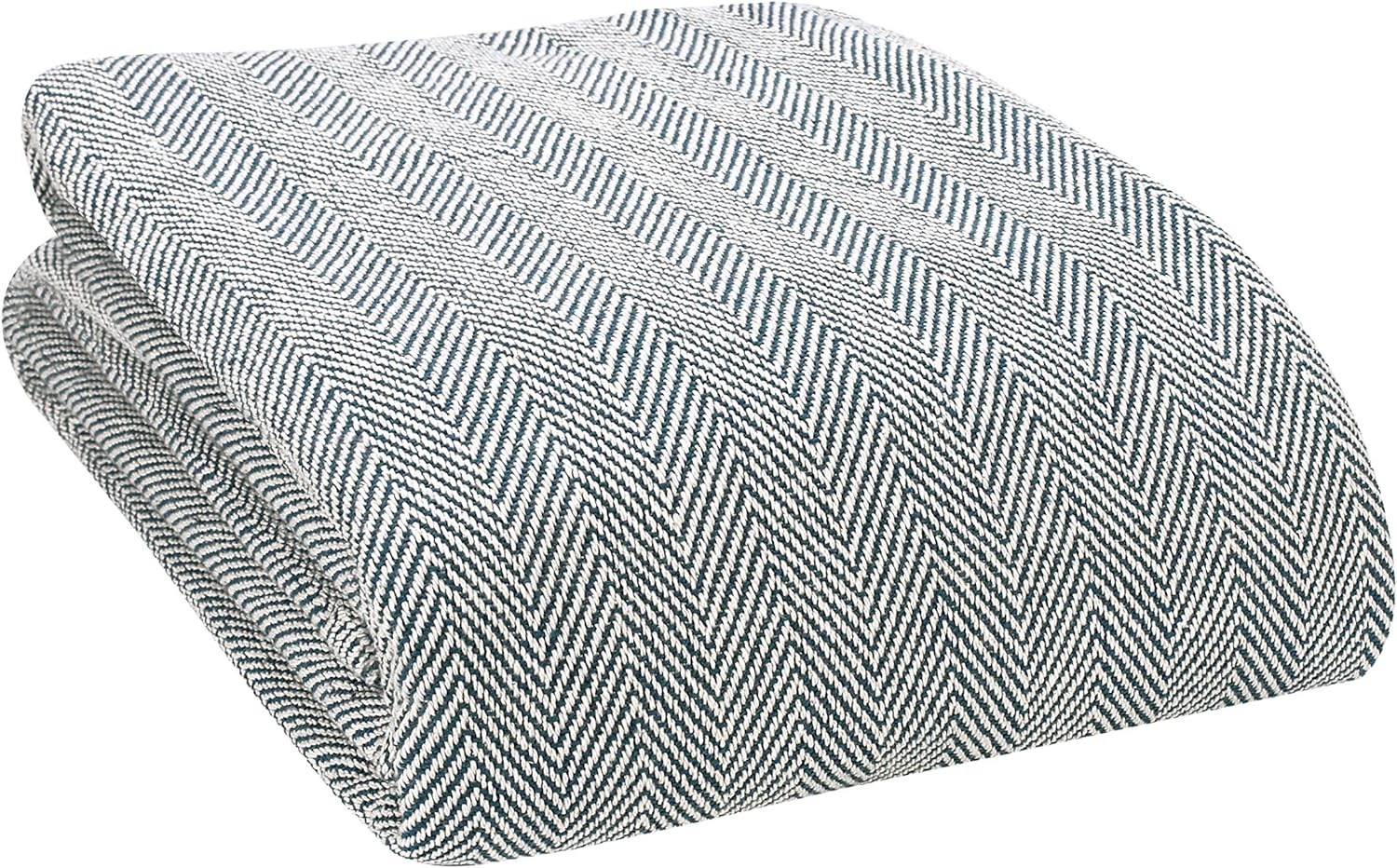 GLAMBURG 100% Soft and Breathable Cotton Thermal Blanket Queen Charcoal - Perfect for Layering Any Bed for All Season