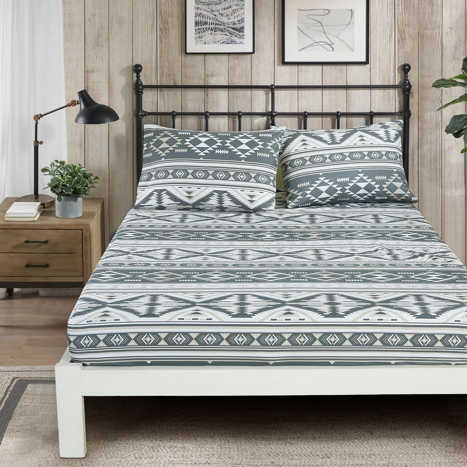 Chezmoi Collection Southwestern Geometric Printed Microfiber Bed Sheet Set