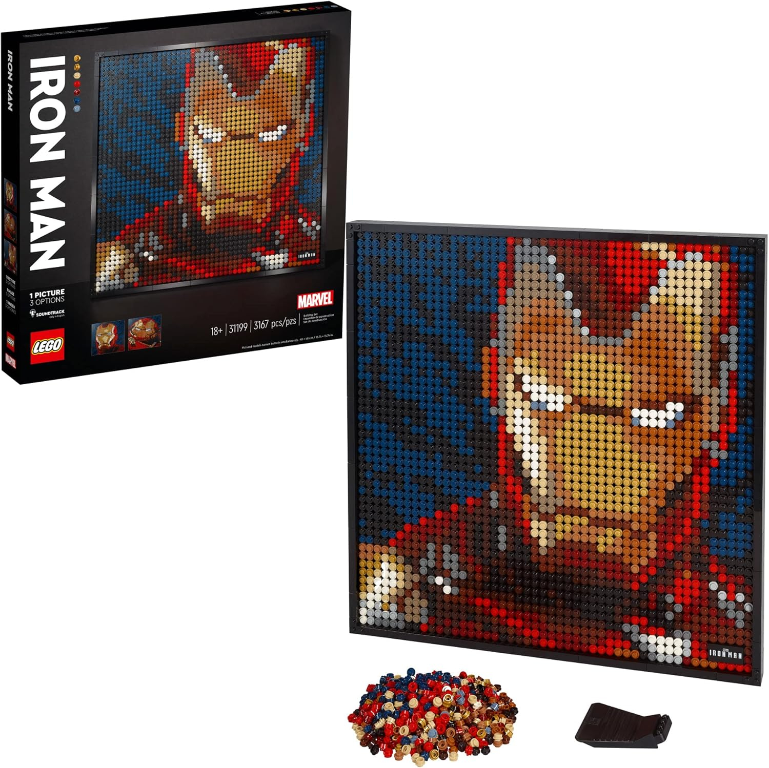 LEGO Art Marvel Studios Iron Man 31199 Building Kit for Adults; A Creative Wall Art Set Featuring Iron Man That Makes an Awesome Gift (3,167 Pieces)