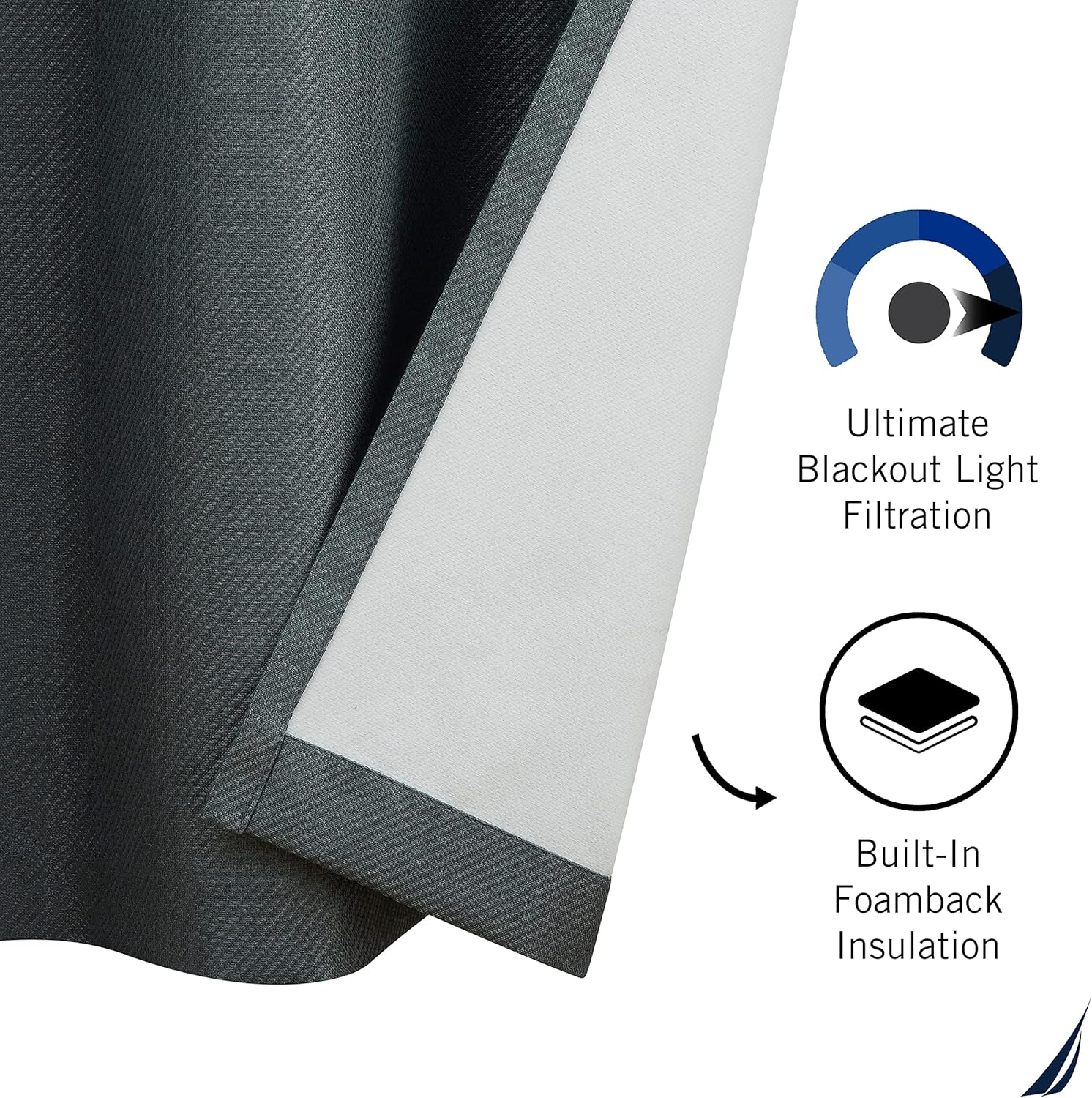 Nautica Nautica Synthetic Solid Color Blackout Thermal Rod Pocket Curtain Panels (Set of 2)