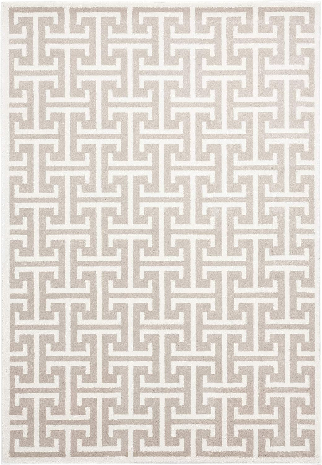 Blue Geometric 6' x 9' Easy-Care Synthetic Area Rug