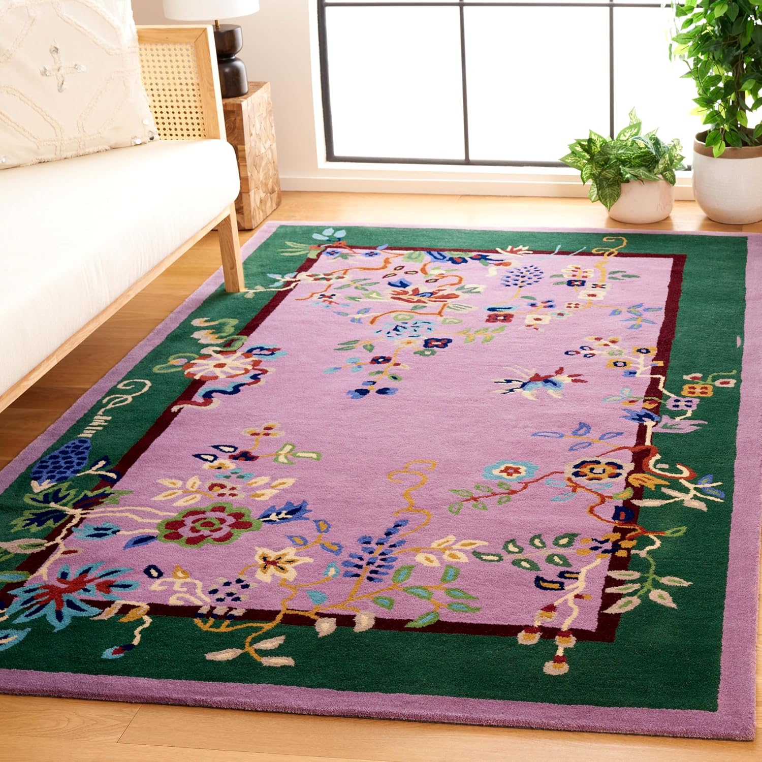 SAFAVIEH Metro Louise Floral Area Rug, Purple/Green, 3' x 5'