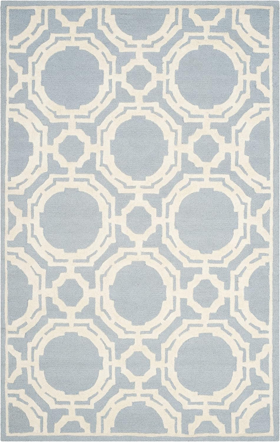 SAFAVIEH Cambridge Jessika Geometric Wool Area Rug, Blue/Ivory, 5' x 8'