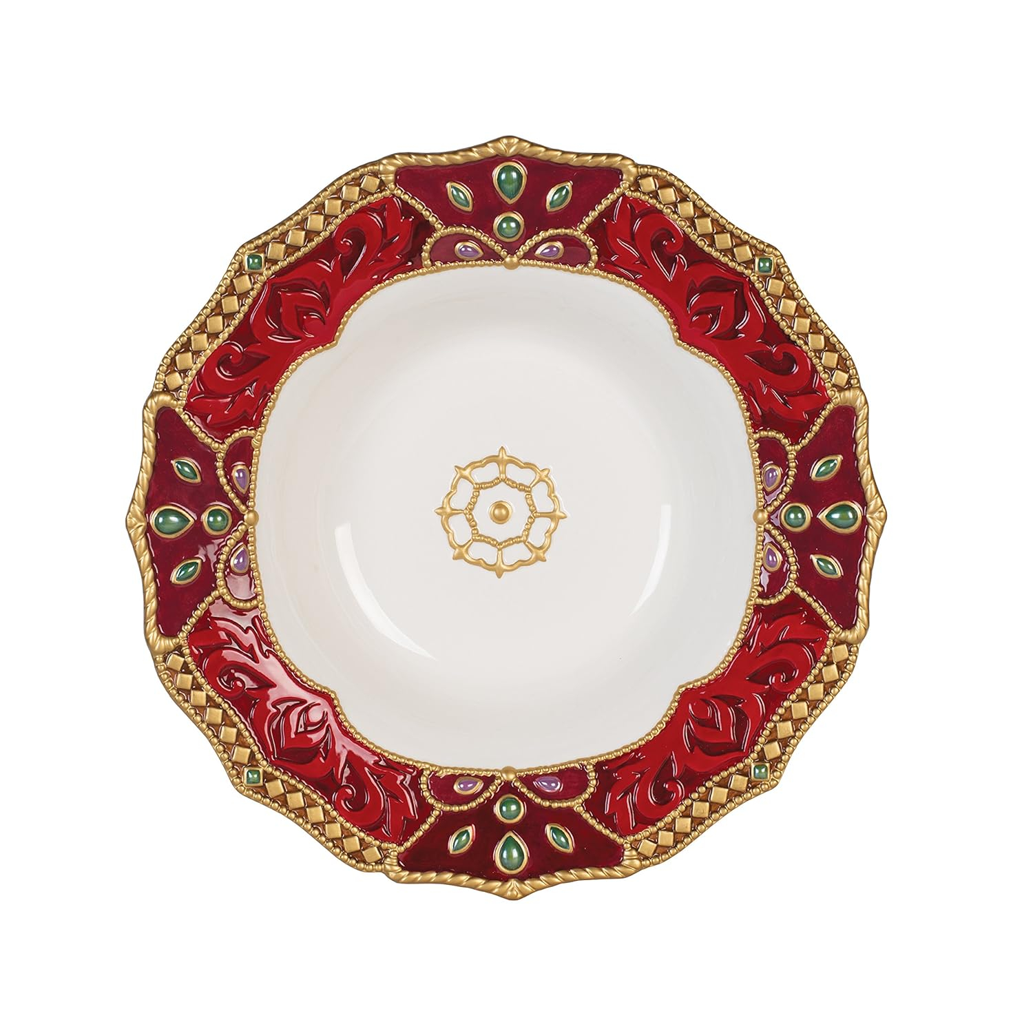 Fitz and Floyd Fitz and Floyd Renaissance Holiday Serving Bowls, 13 Inches, Multicolored