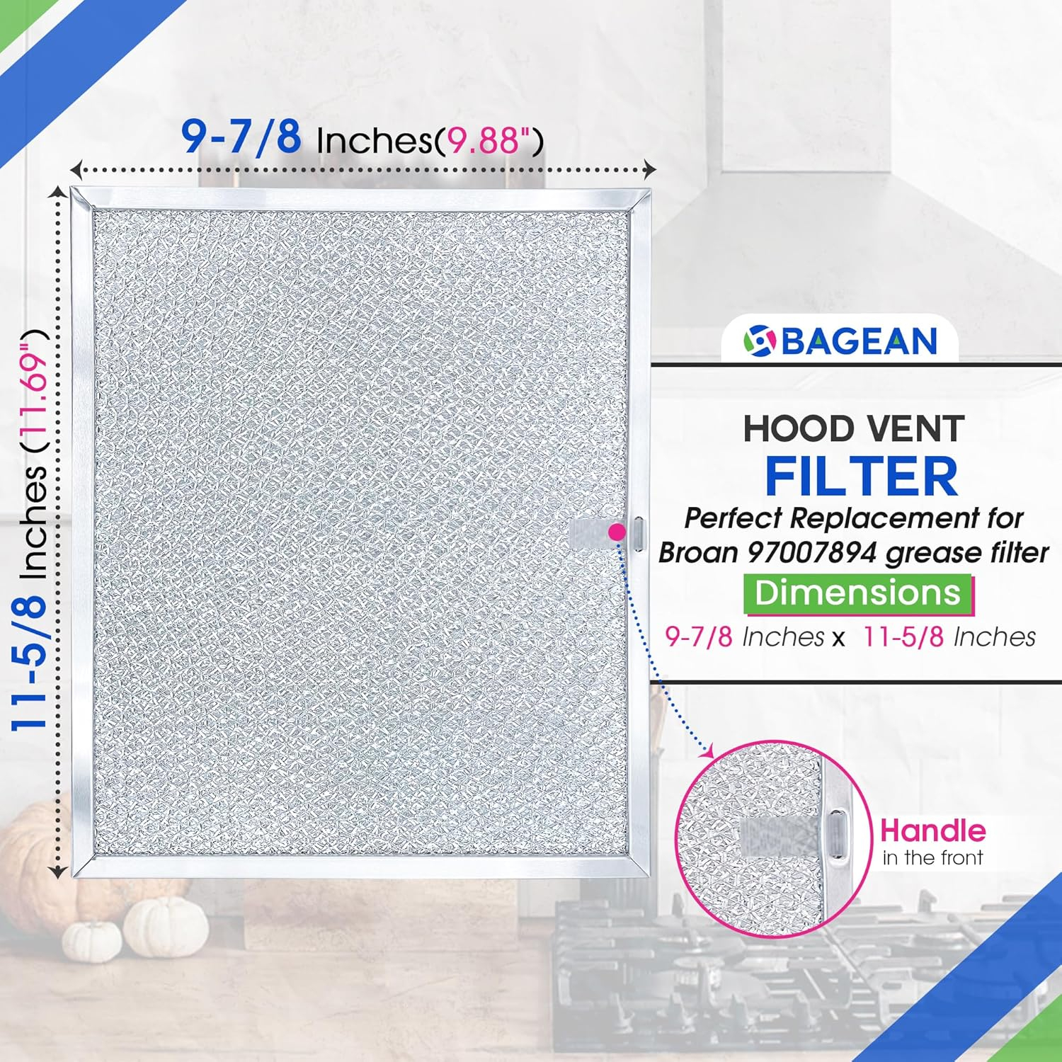 Range Hood Filter Replacement for 9.87 x 11.62 Inch 97007894 Broan Range Hood Filter and Nutone Kitchen Exhaust Fan Filter - Hood Vent Filter for Range Hood Filters Grease From the Stove Overhead (1)
