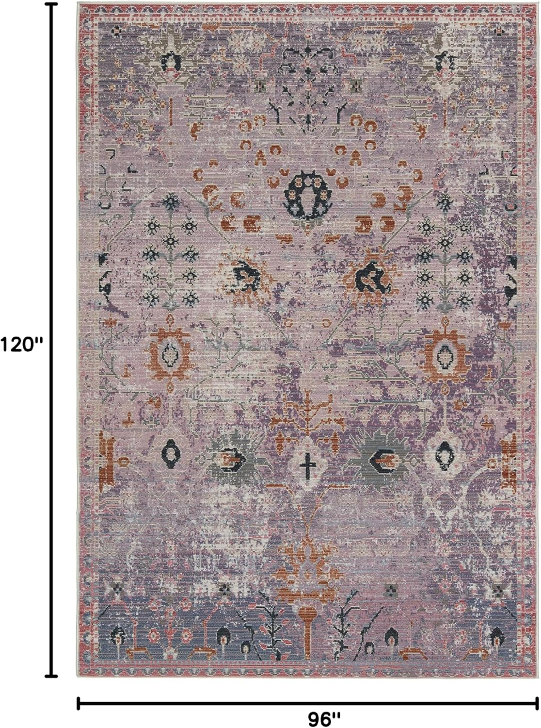 Jaipur Living Swoon 8 x 10 (ft) Loomed Polyester Purple/Gold Rectangular Indoor/Outdoor Floral/Botanical Oriental Area rug