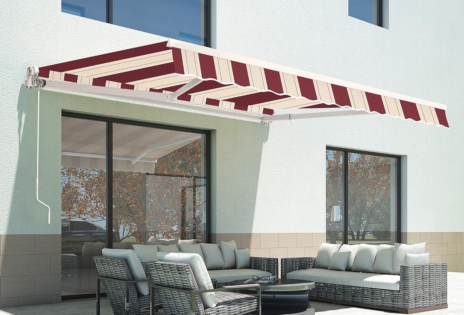 Newacme LLC Freeport Park Alvin 10 ft. W x 8 ft. D Retractable Patio Awning