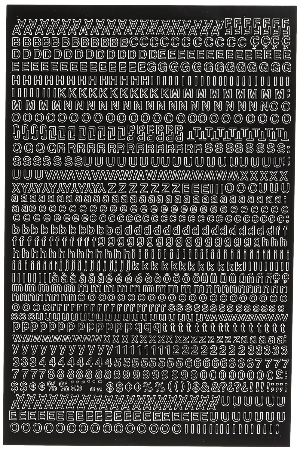 Headline/Geotype Vinyl Lettering, Helvetica, 1/4", Black Captial Letters