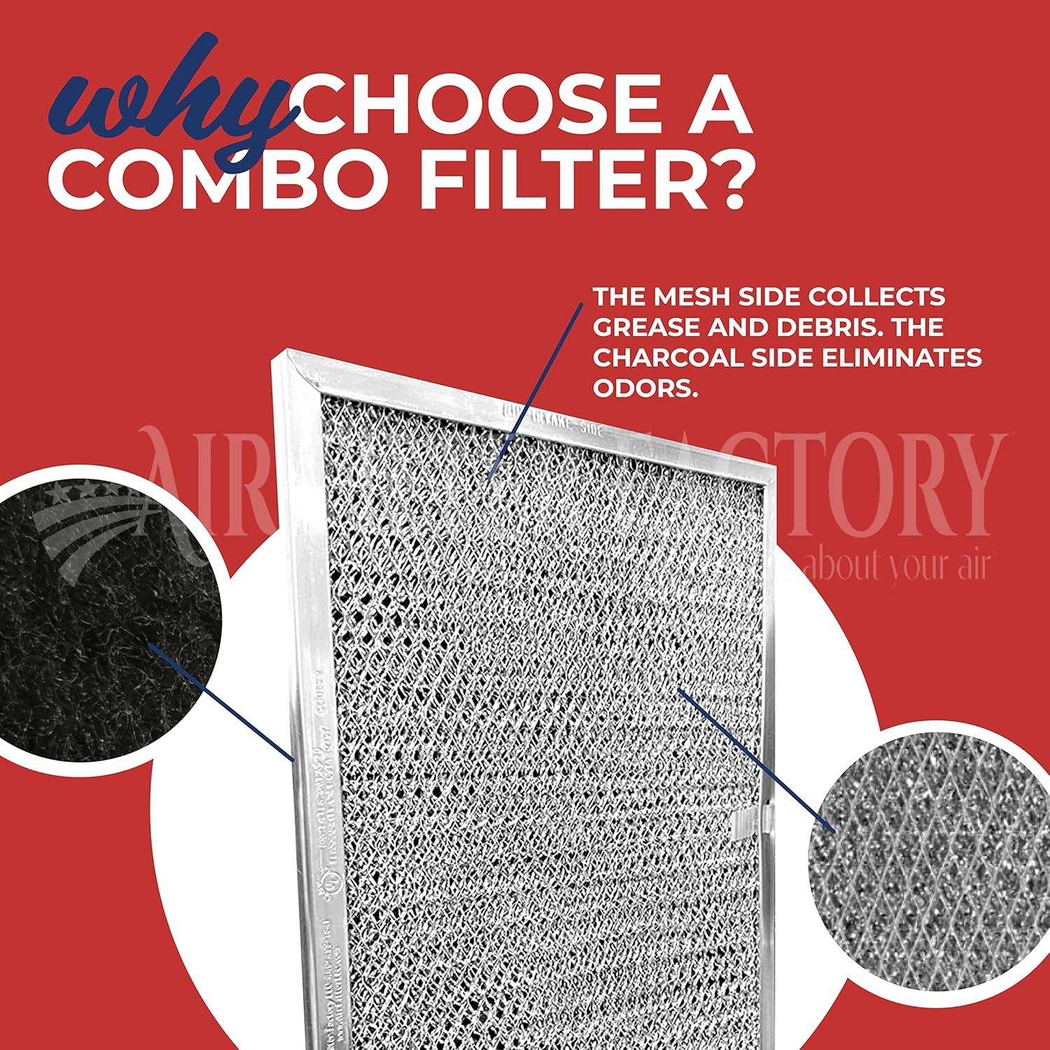 Air Filter Factory 2-Pack Aluminum Mesh Charcoal Combo for Broan Nutone QT2000, WA6500