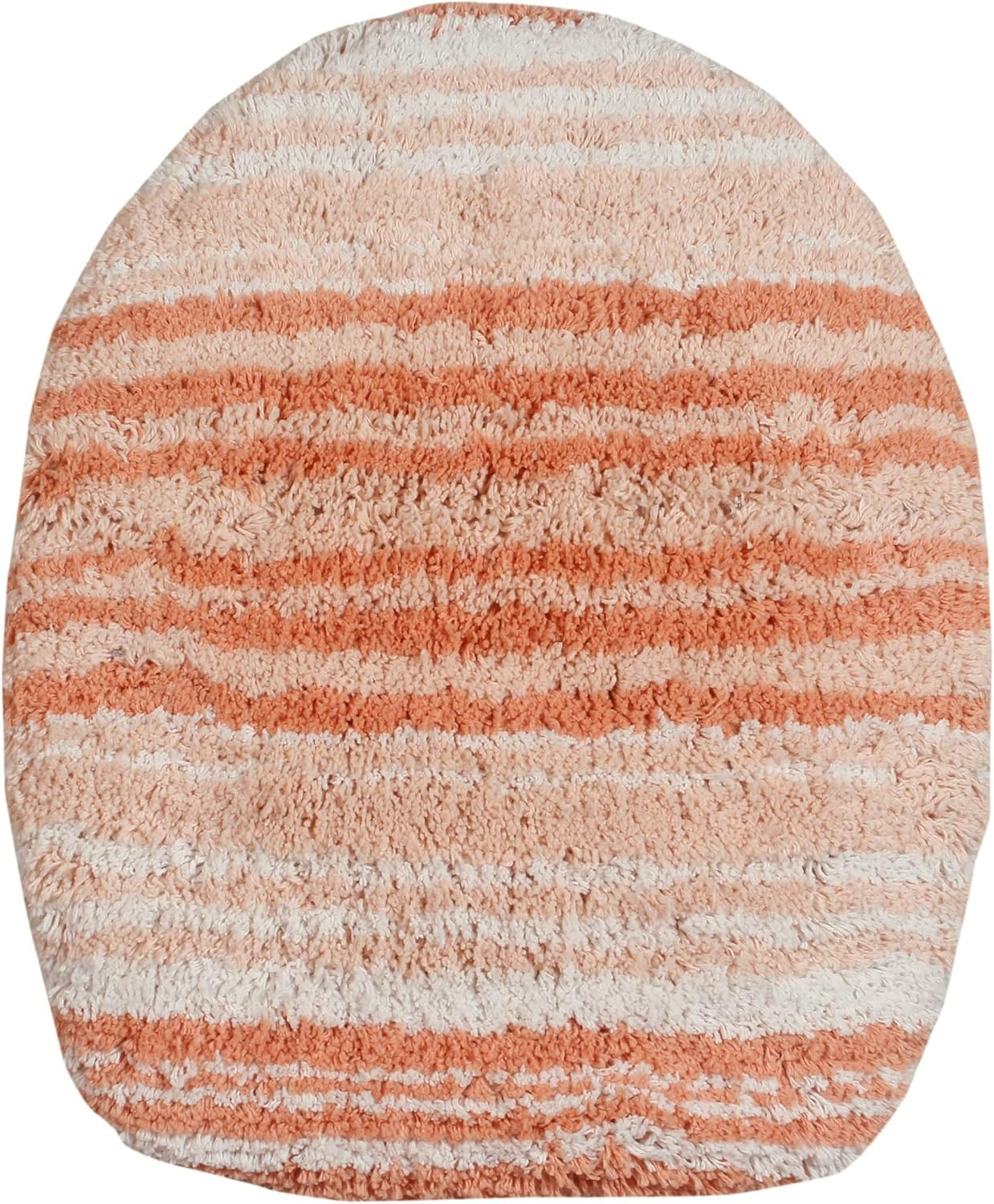 Home Weavers Gradation Collection 100% Cotton Toilet Lid Cover, Soft & Absorbent Bath Accessory, Non-Slip, Machine Washable, 18"x18" Toilet Lid Cover, Coral