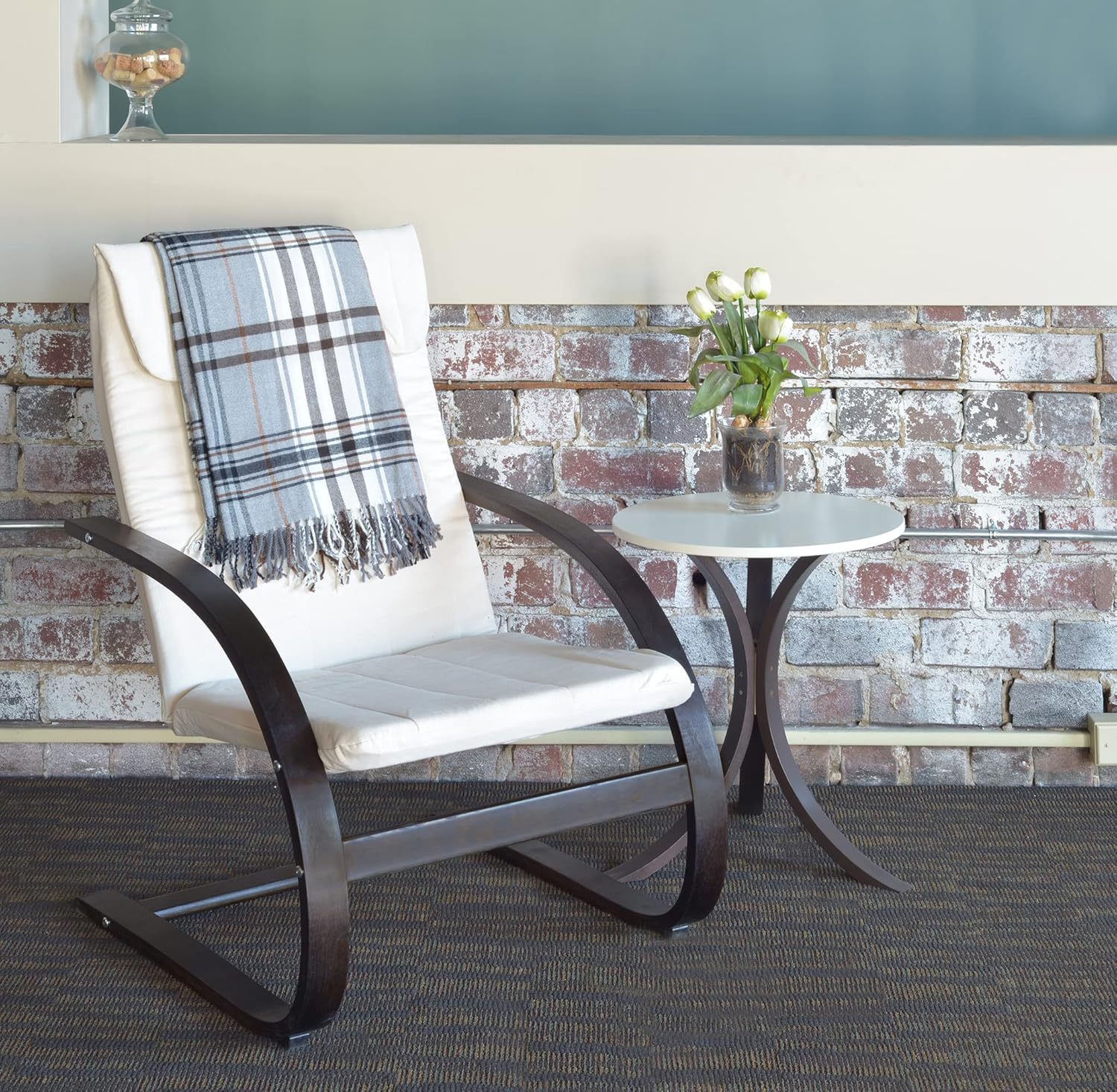 Niche Mia Bentwood Reclining, Lounge, Rocking Chair- Mocha Walnut/ Beige