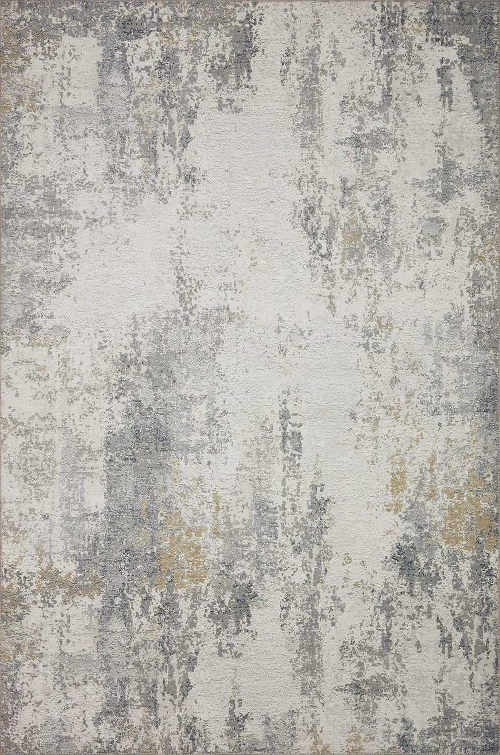 Loloi II Drift DRI-02 Ivory / Granite Abstract Area Rug 18" x 18" Sample