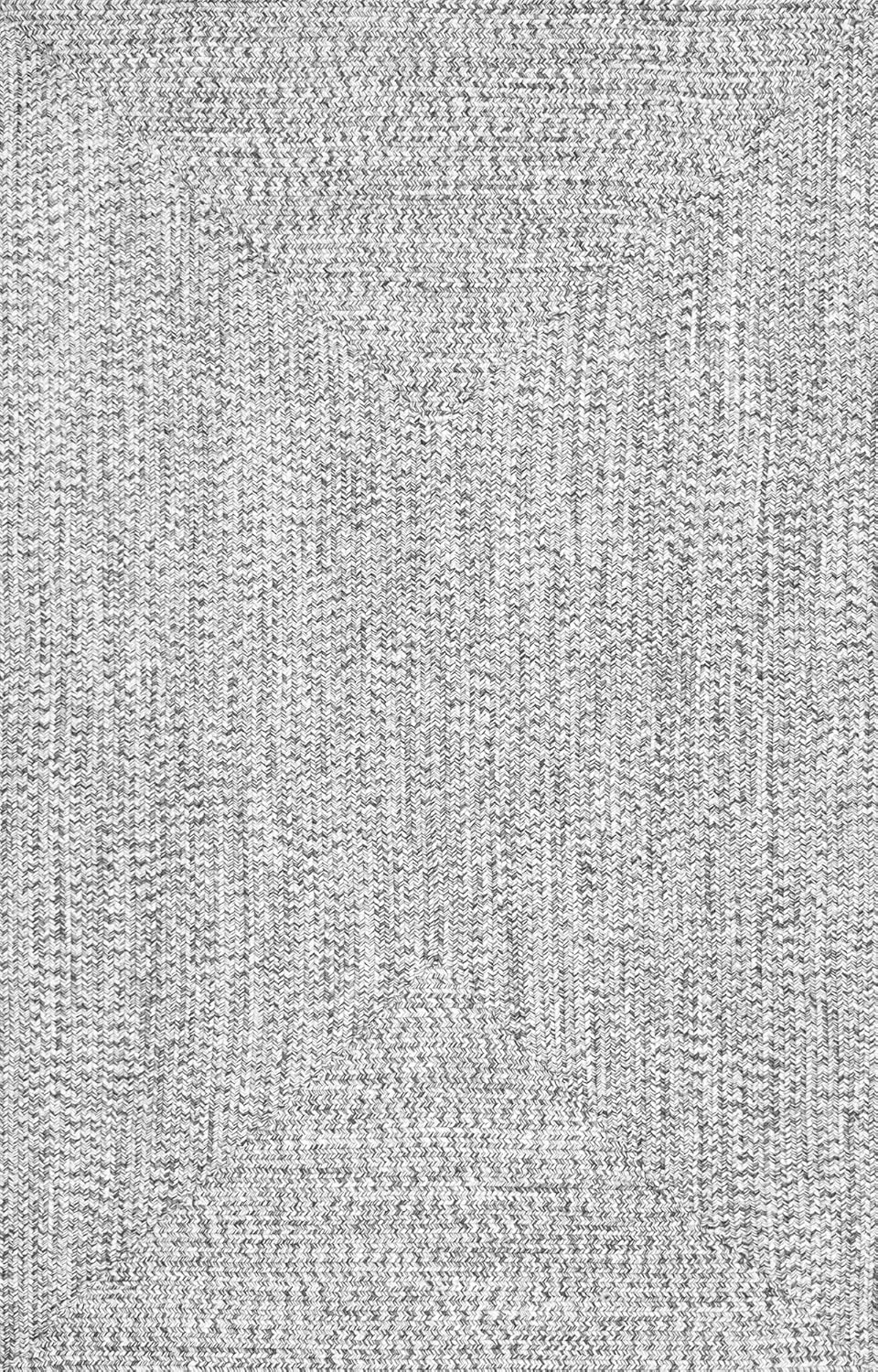 nuLOOM Wynn Braided Indoor/Outdoor Salt And Pepper 8' Casual Square Rug