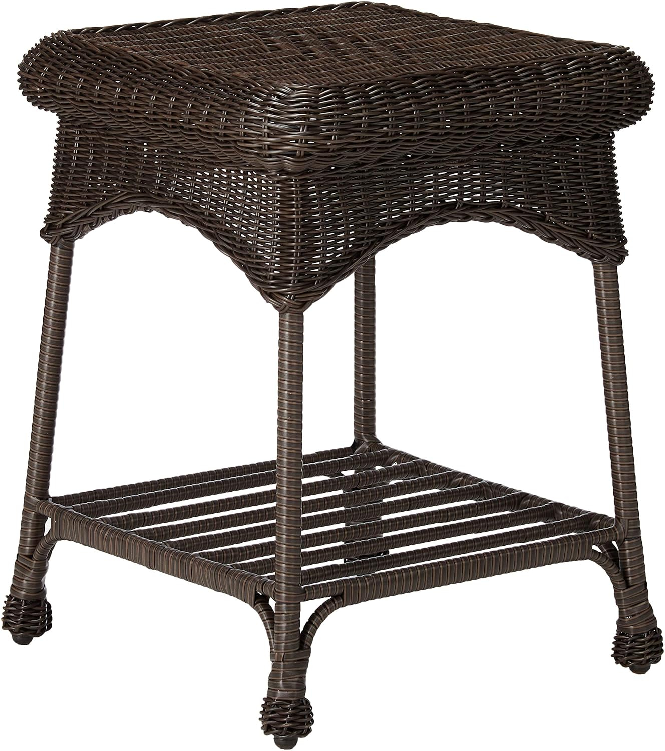 Wicker Lane  Outdoor Espresso Wicker Patio Furniture End Table