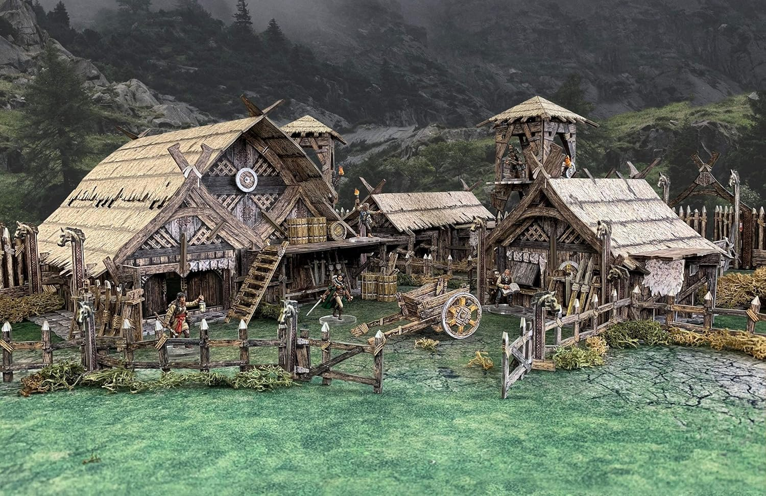 Battle Systems Fantasy Terrain Northern Settlement Core Set - 28-35mm DND D&D RPG Wargames Historical / Fantasy Card Scenery