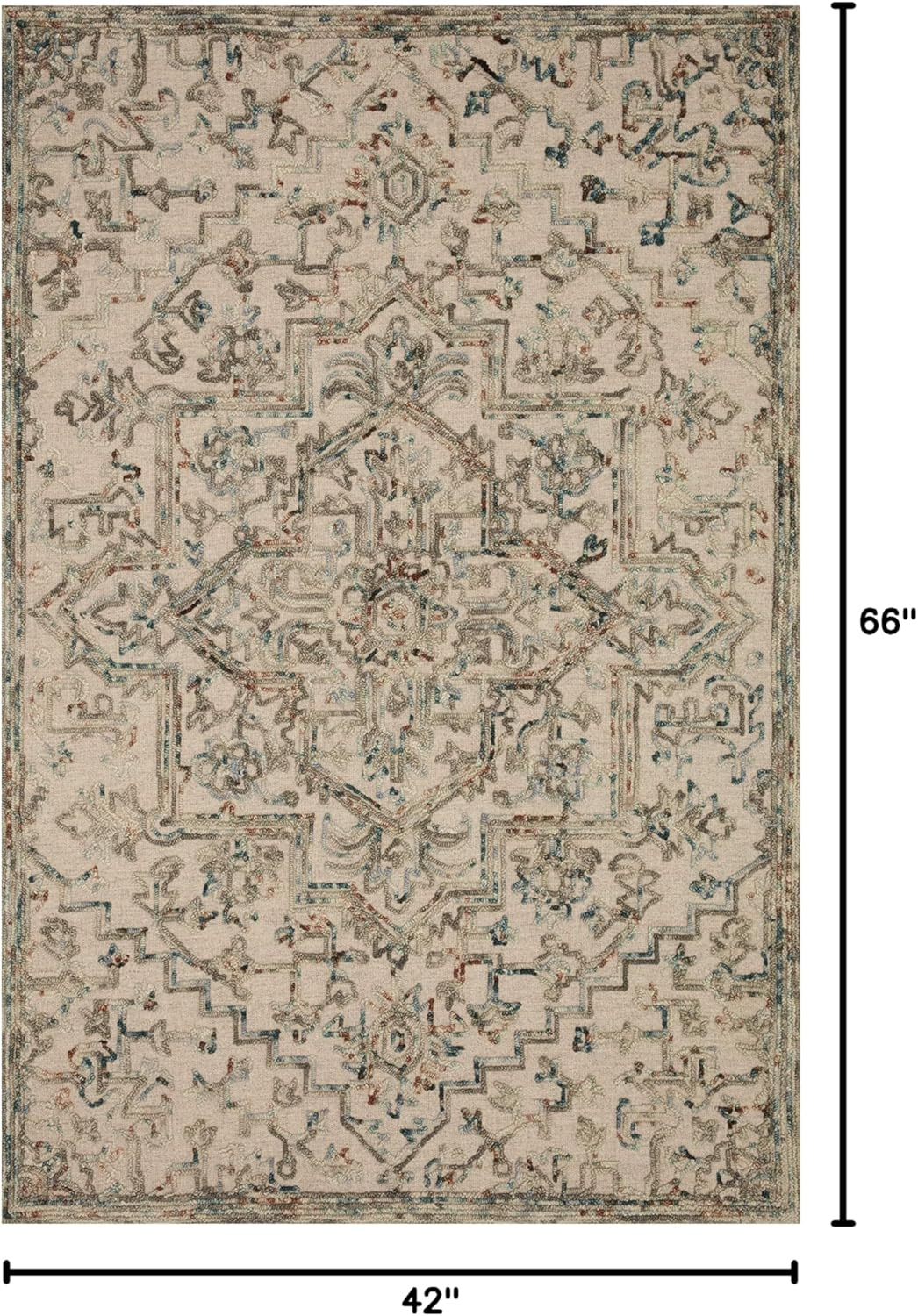 Loloi II Halle Collection HAE-01 Grey/Ocean 3'-6" x 5'-6" Accent Rug